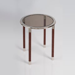 21st Century Home Collection Glass and Leather Coffee Table by Patrizia Garganti