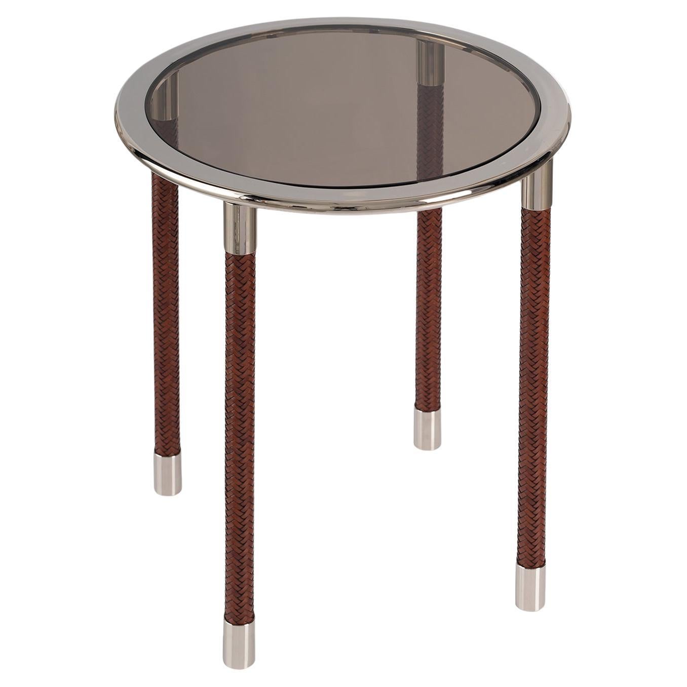 21st Century Home Collection Glass and Leather Coffee Table by Patrizia Garganti For Sale