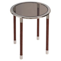 21st Century Home Collection Glass and Leather Coffee Table by Patrizia Garganti