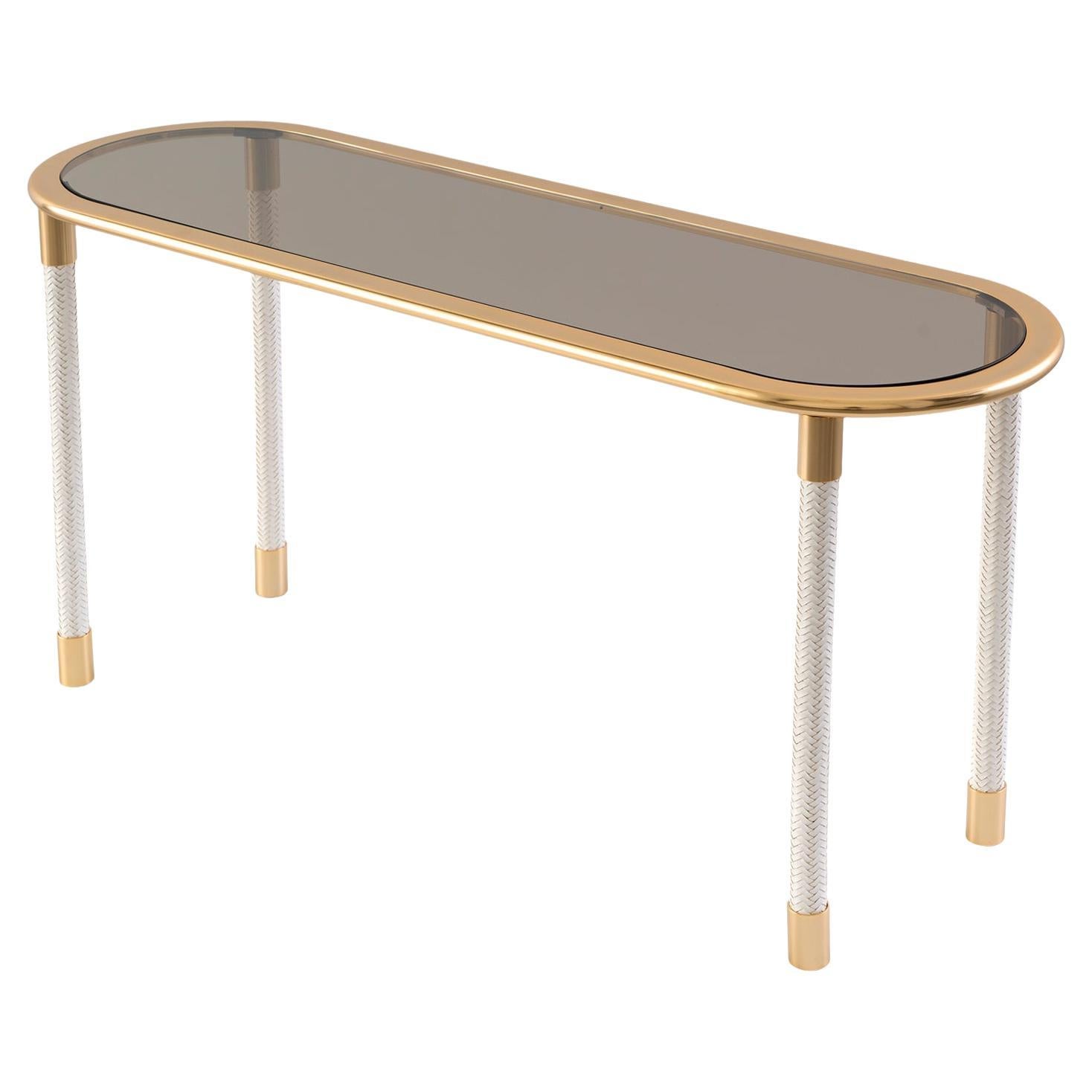 21st Century Home collection Glass & Leather Coffee table by Patrizia Garganti For Sale