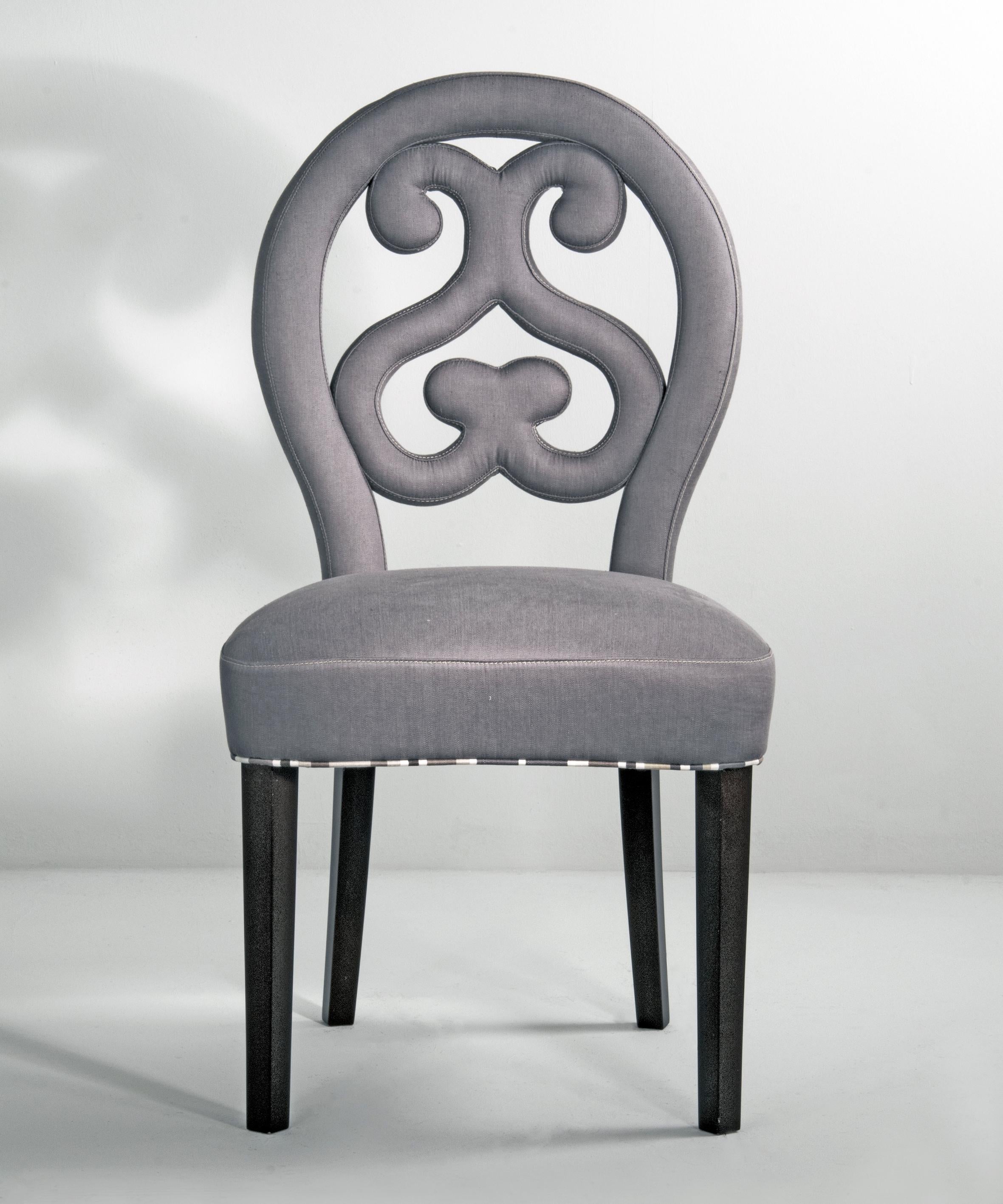 Modern 21st Century Home Collection Grey Linen & Cotton Chair by Patrizia Garganti For Sale