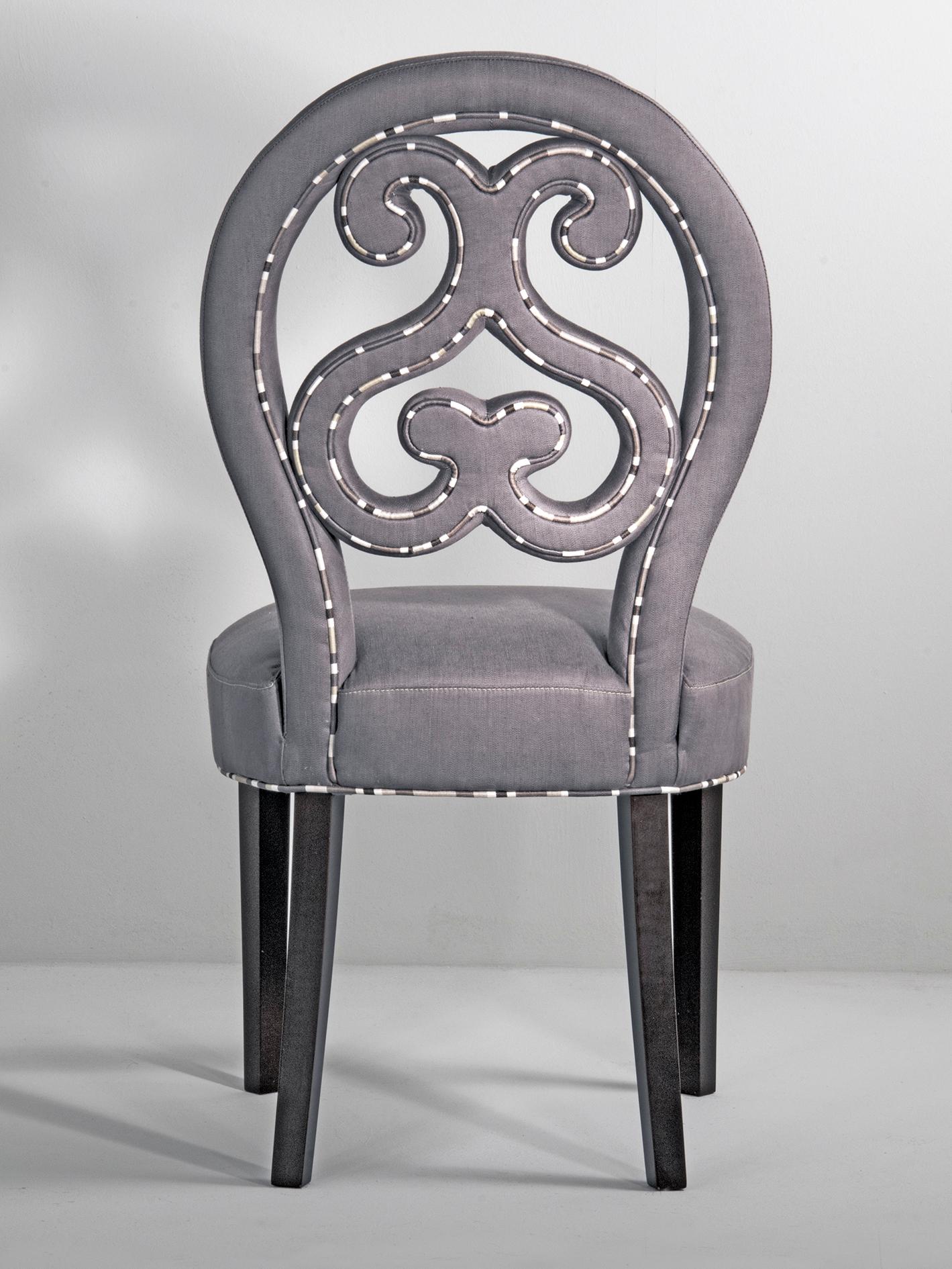 Italian 21st Century Home Collection Grey Linen & Cotton Chair by Patrizia Garganti For Sale