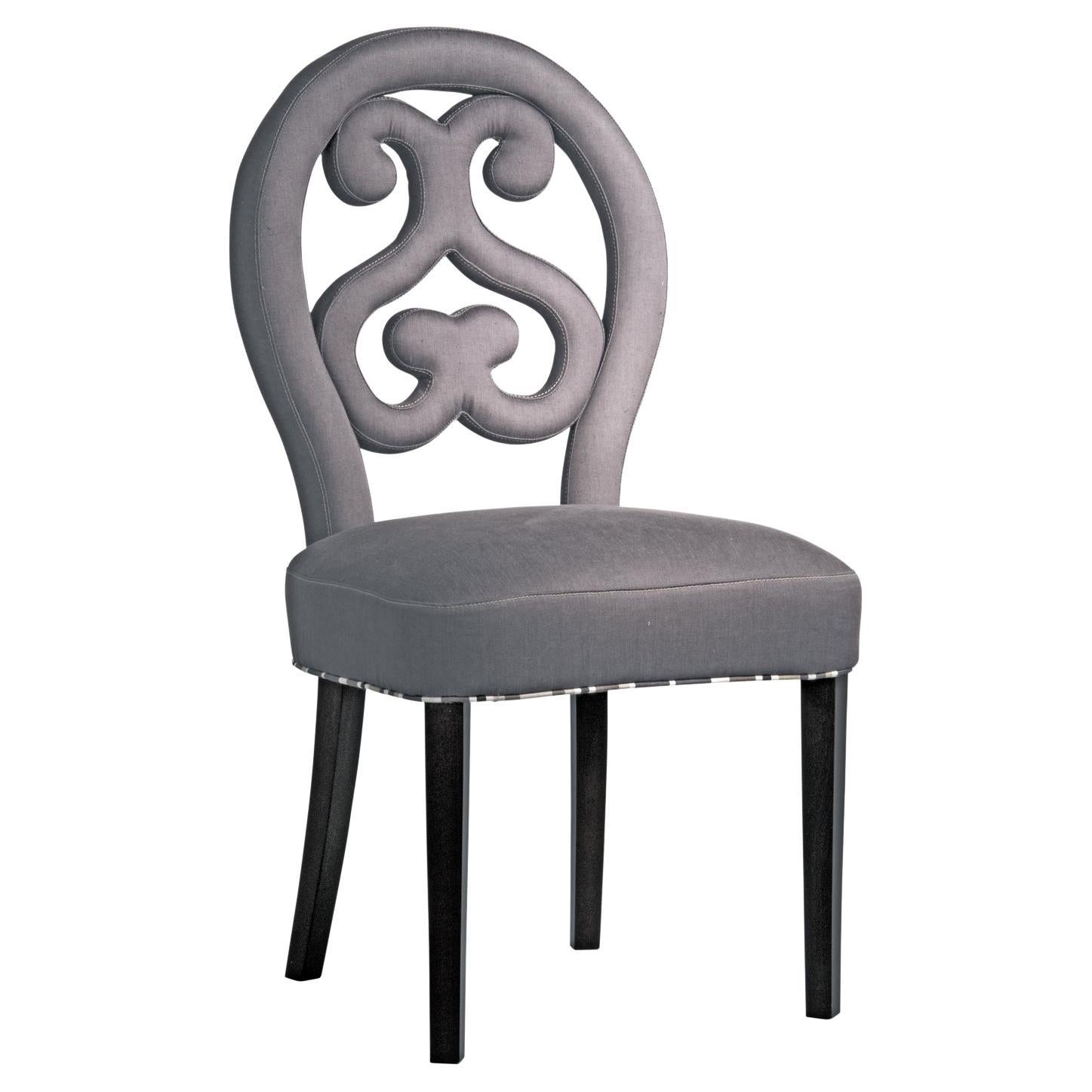 21st Century Home Collection Grey Linen & Cotton Chair by Patrizia Garganti For Sale