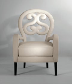 21st Century Home Collection Ivory Leather Armchair by Patrizia Garganti