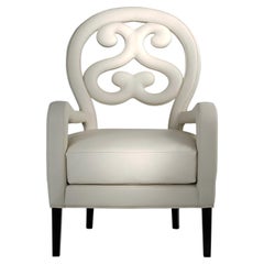 21st Century Home Collection Ivory Leather Armchair by Patrizia Garganti