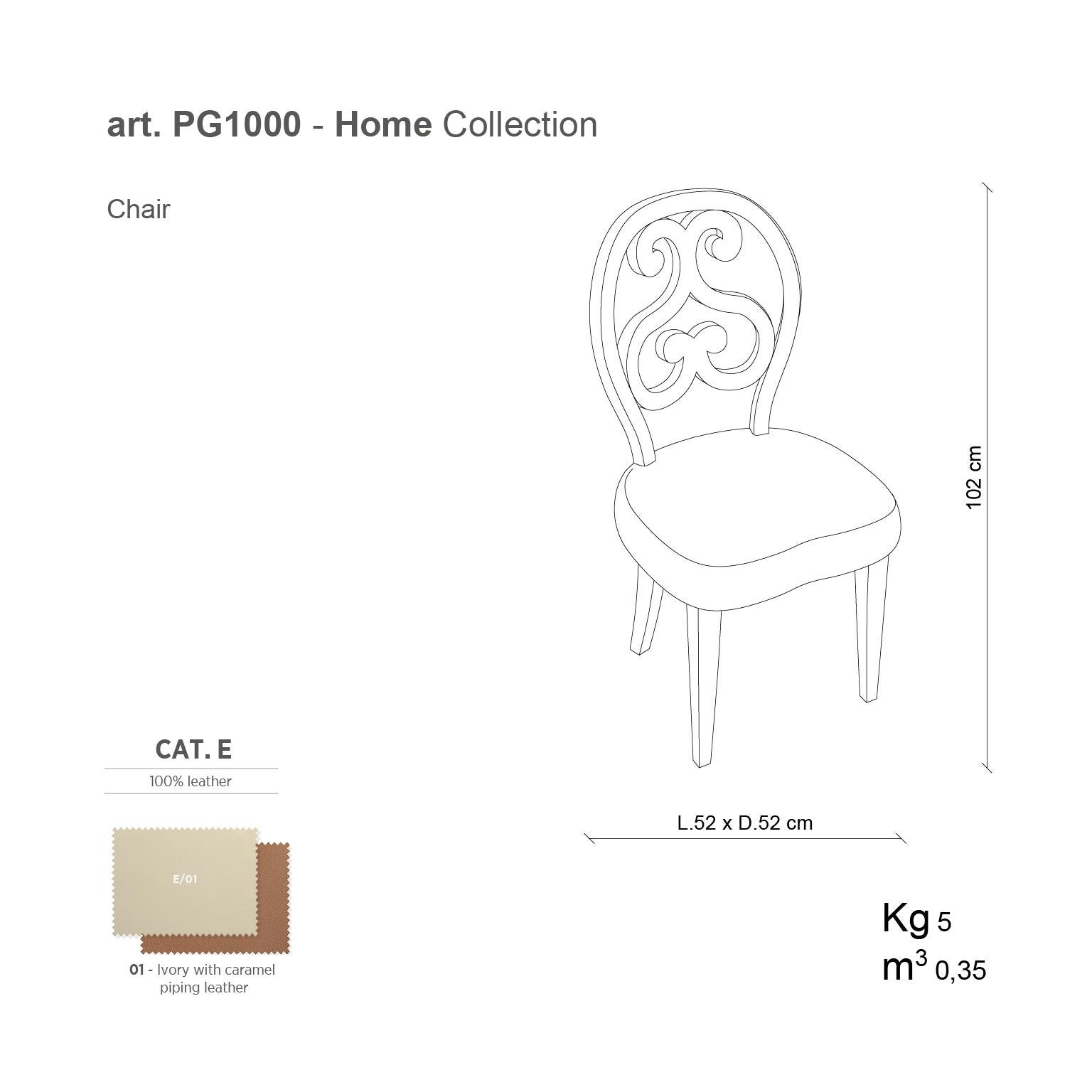 21st Century Home Collection Ivory Leather Chair by Patrizia Garganti In New Condition For Sale In Sesto Fiorentino, IT