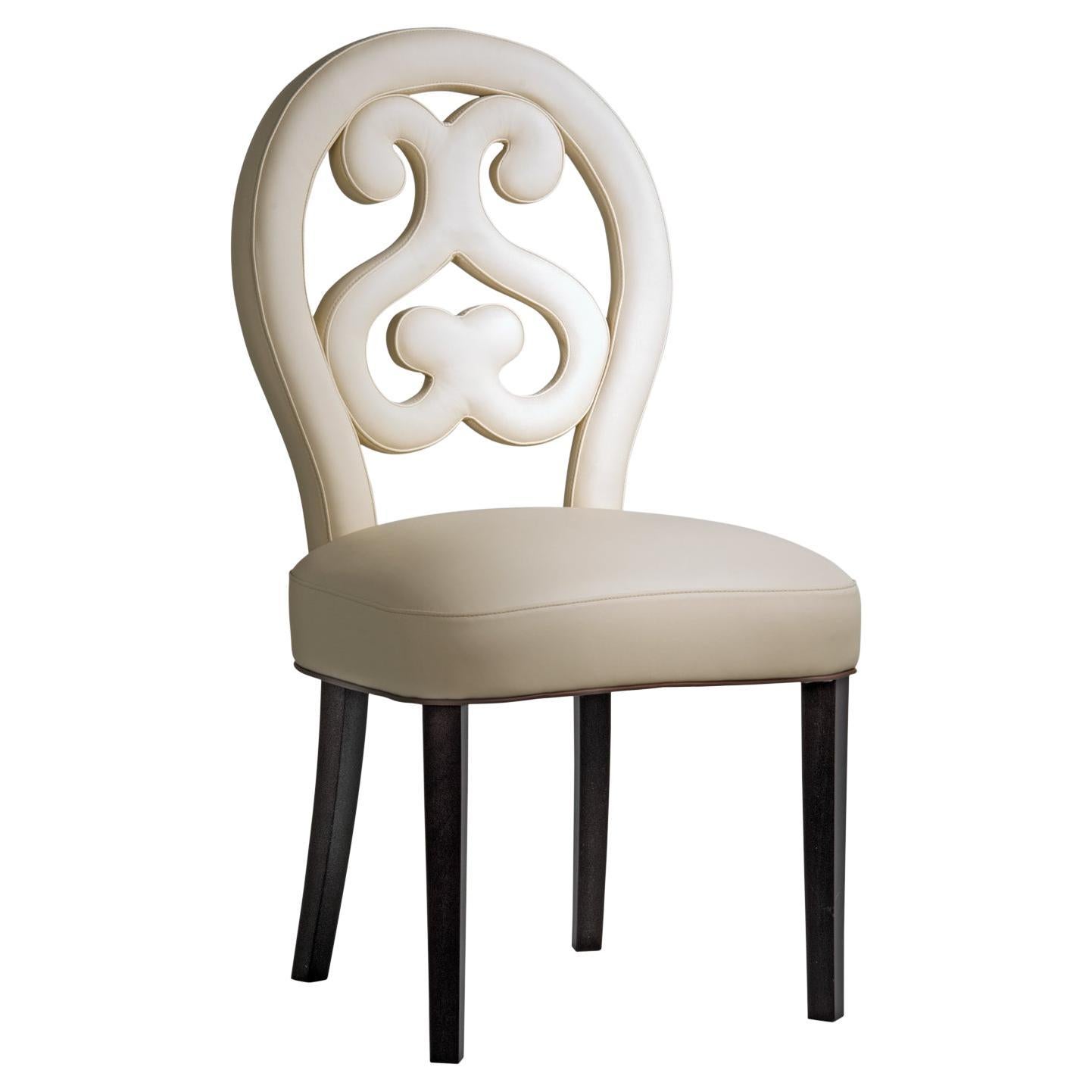 21st Century Home Collection Ivory Leather Chair by Patrizia Garganti For Sale