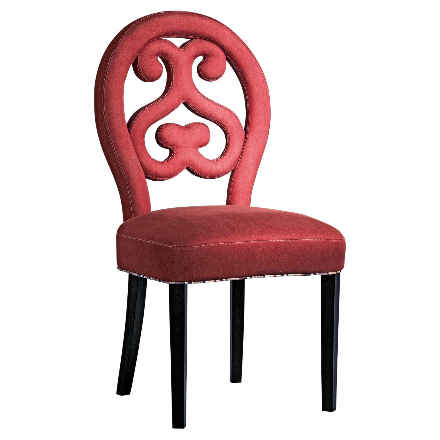 Chaise en lin et coton rouge de la collection Home du 21e siècle de Patrizia Garganti