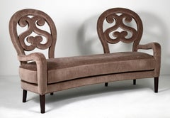 21st Century Home Collection Taupe Velvet Sofa by Patrizia Garganti