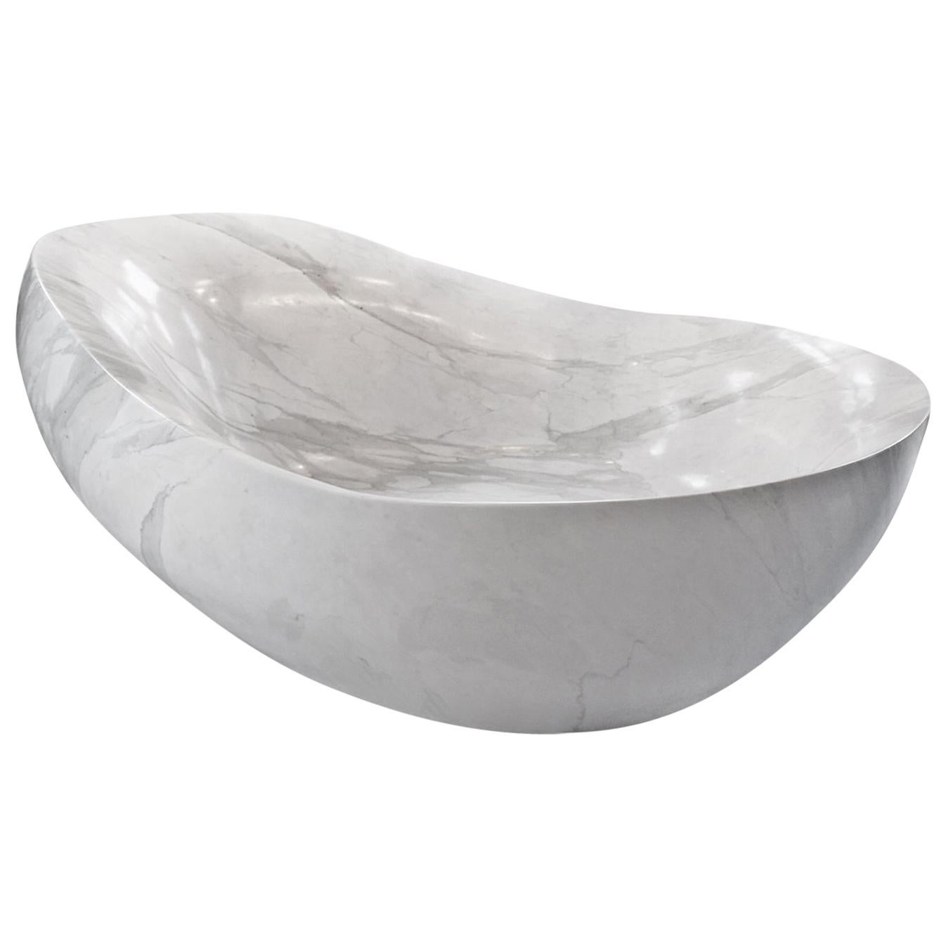 21st Century Home Design White Calacatta Marble Bath Holds 5 People For Sale