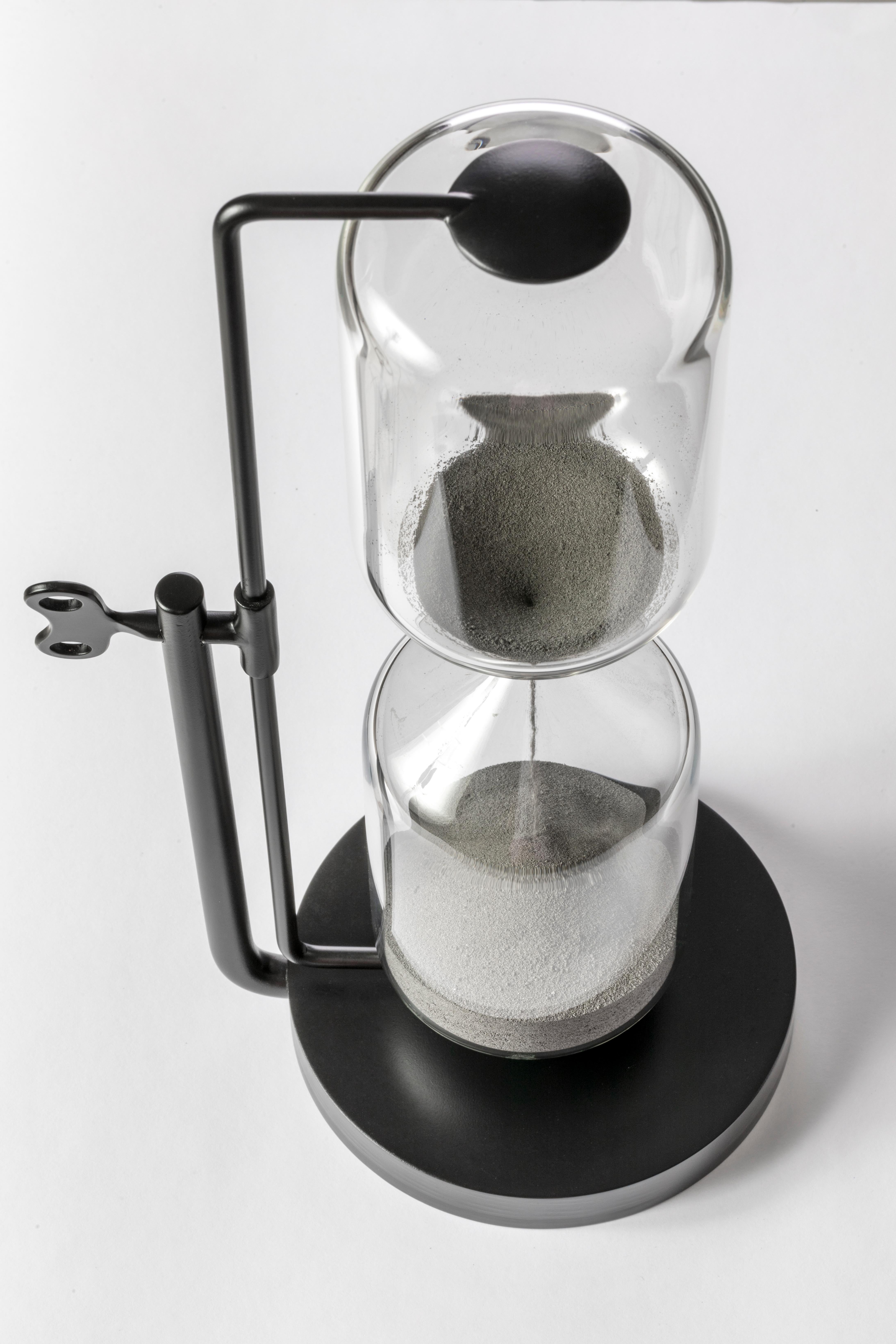 Italian 21st Century Hourglass Collectible design object Timeless Black edition  For Sale