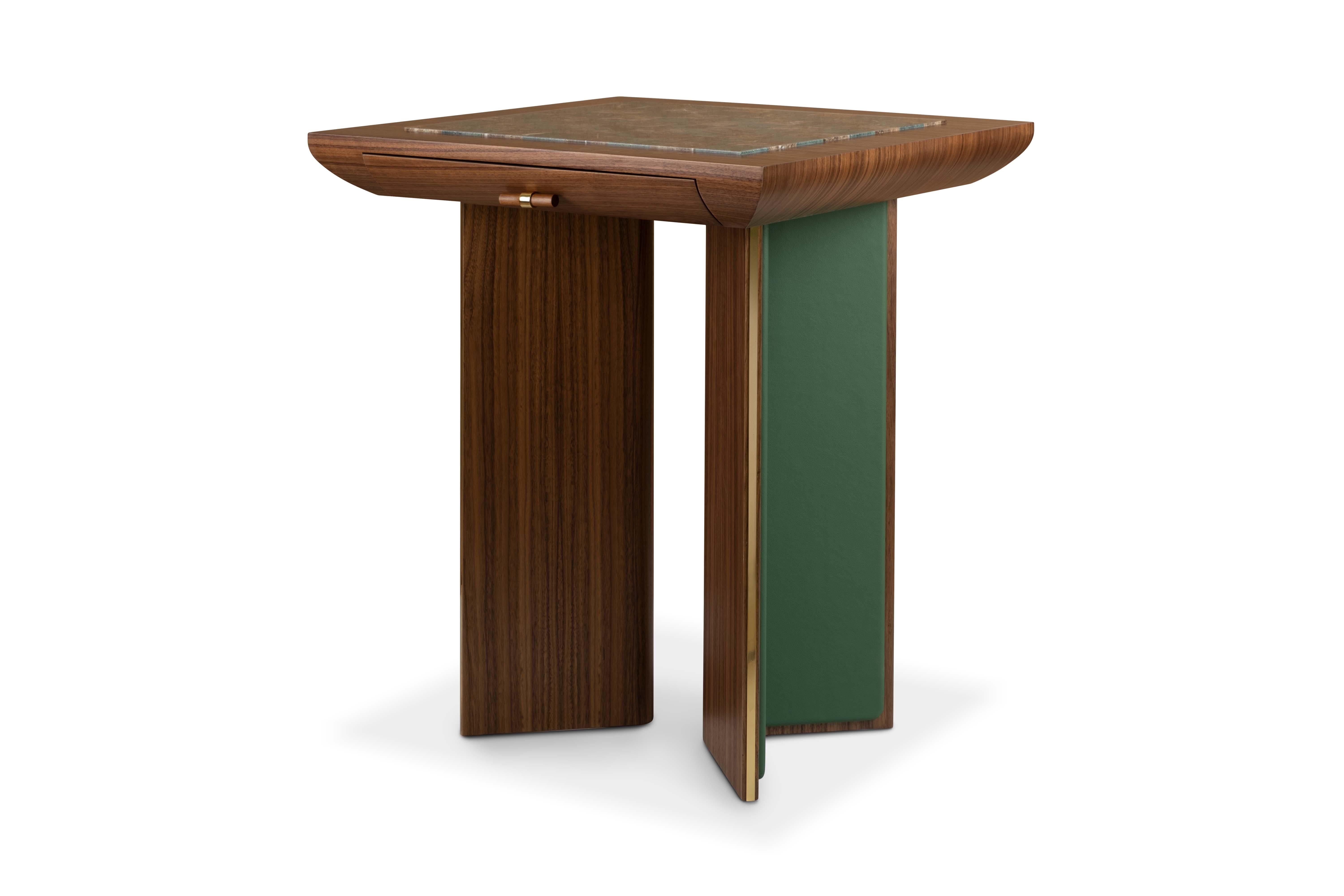 Contemporary 21st Century Howard Chess Table Walnut Wood For Sale