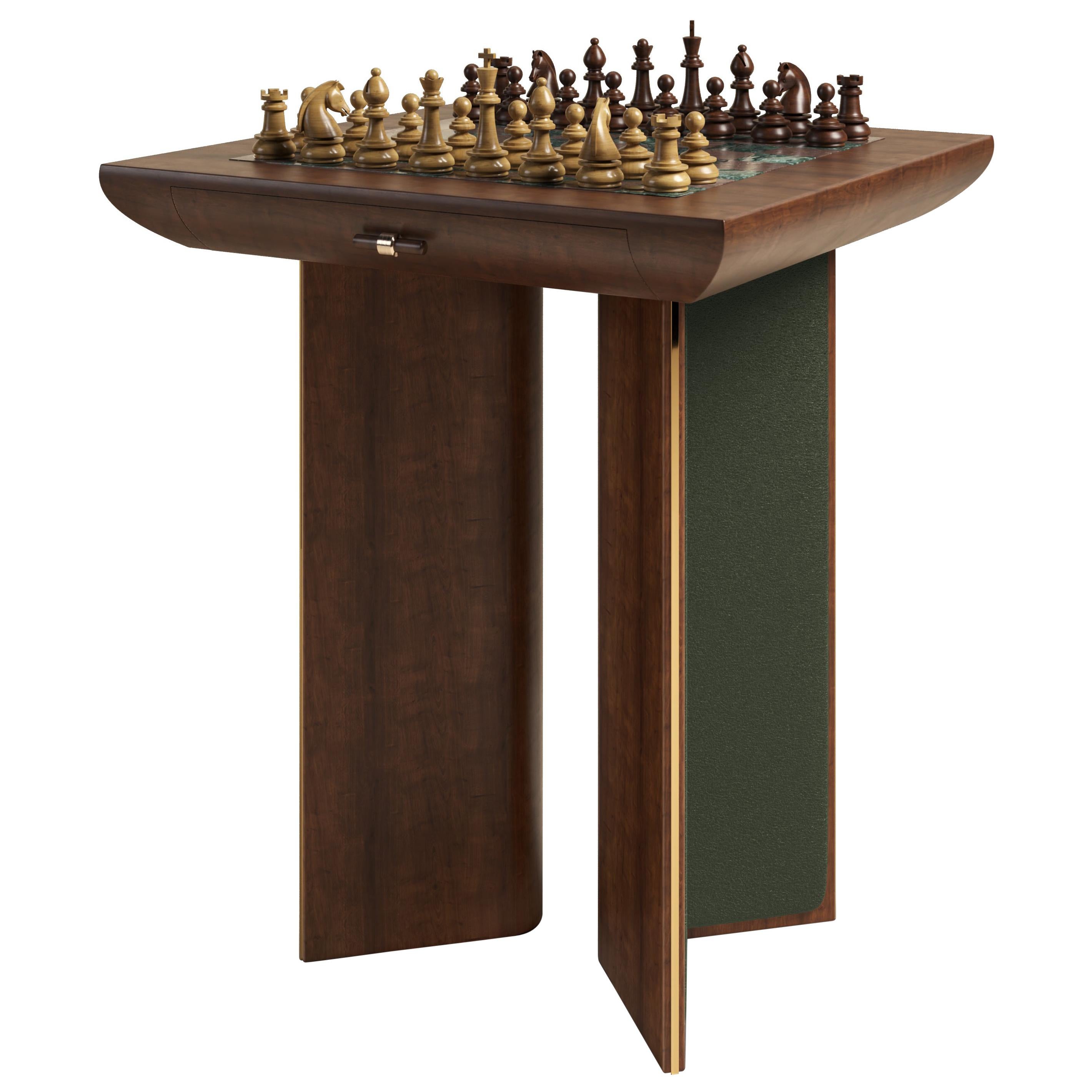 21st Century Howard Chess Table Walnut Wood For Sale