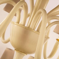 Moderner moderner riesiger Kronleuchter 35 Lichter bernsteinfarbenes Muranoglas von Multiforme, auf Lager