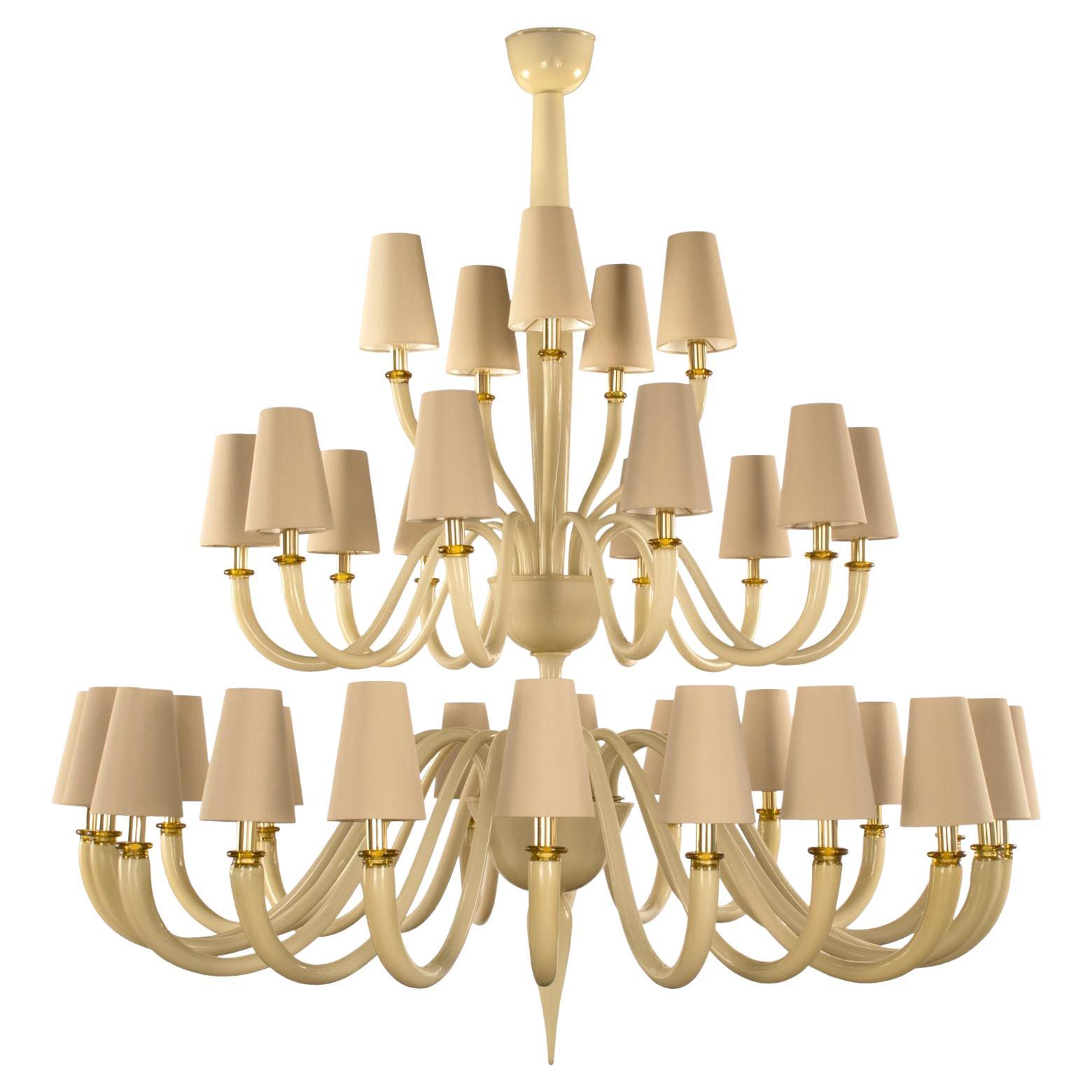 Modern Huge Chandelier 35 lights amber Murano Glass by Multiforme in stock