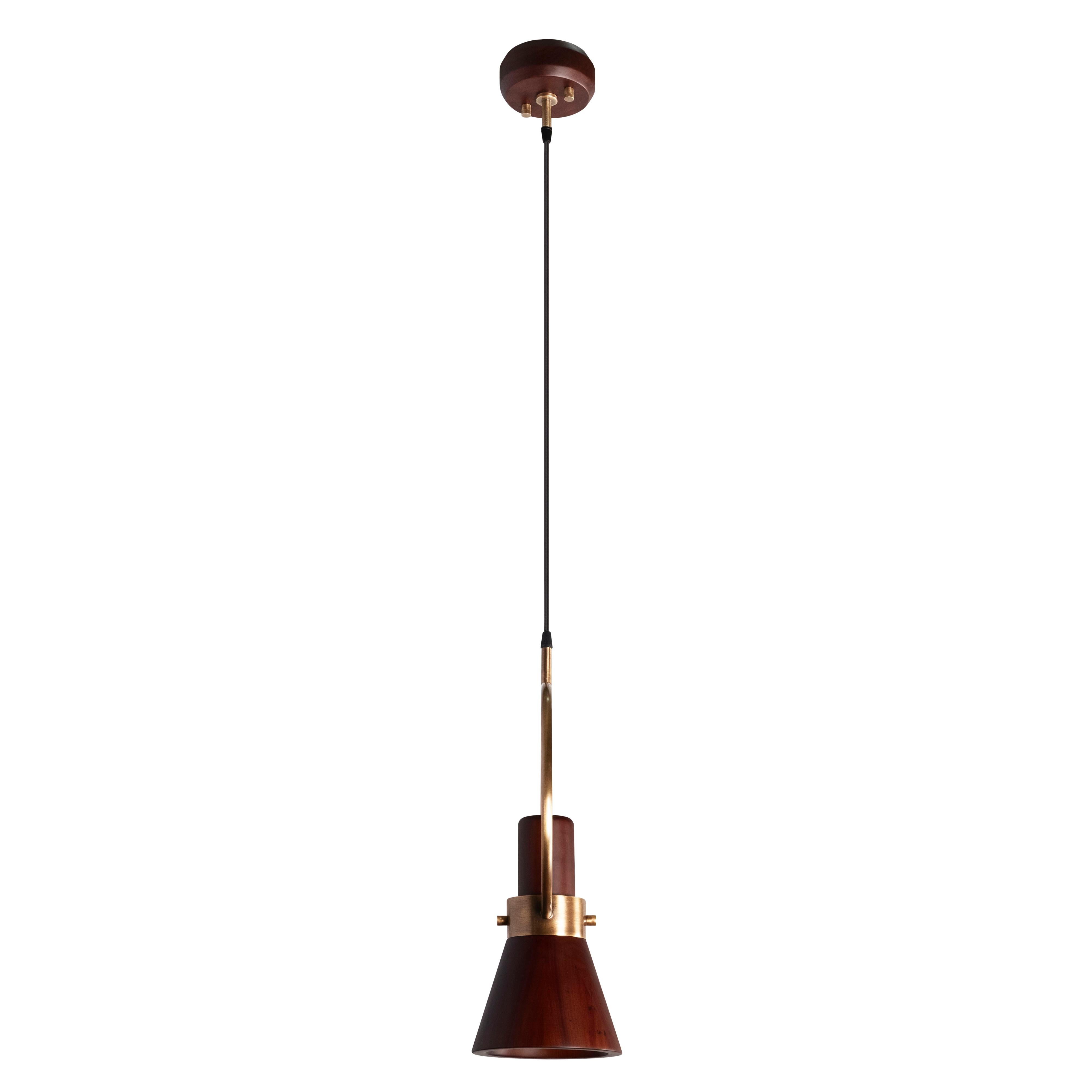 Varnished 21st Century Humphry Pendant Walnut Wood For Sale