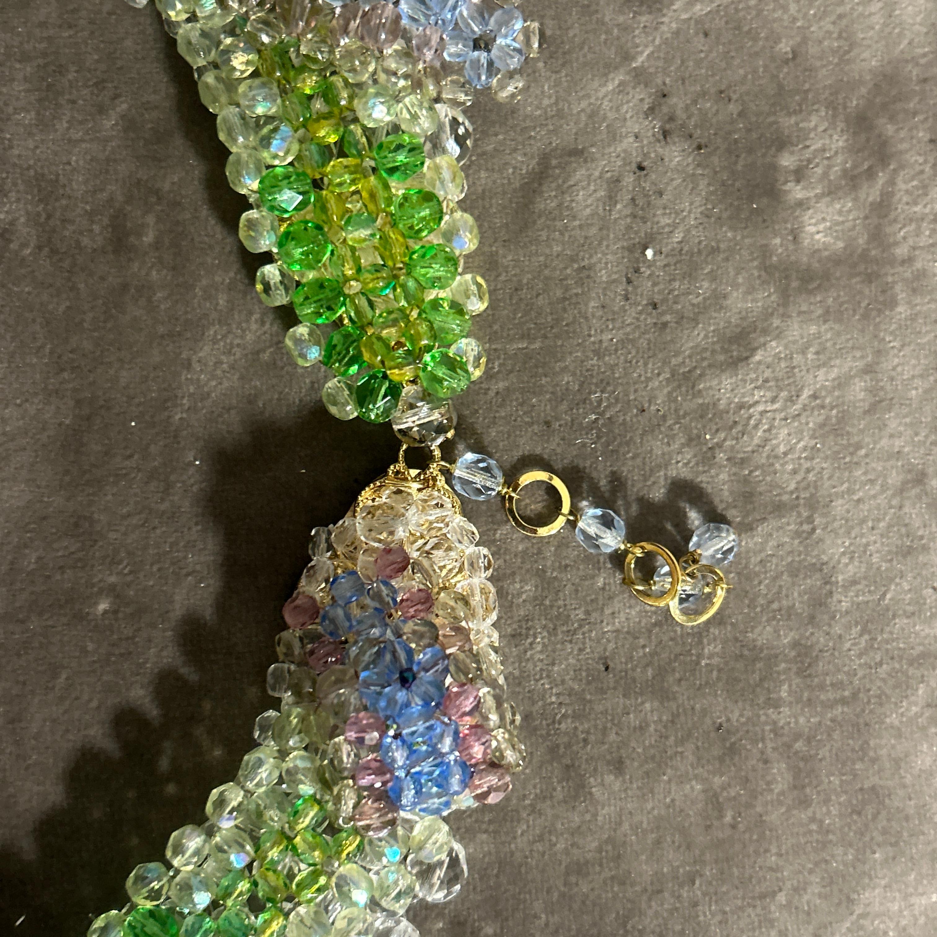 Briolette Cut 21st Century Iconic Coppola e Toppo Crystal Beaded Necklace For Sale