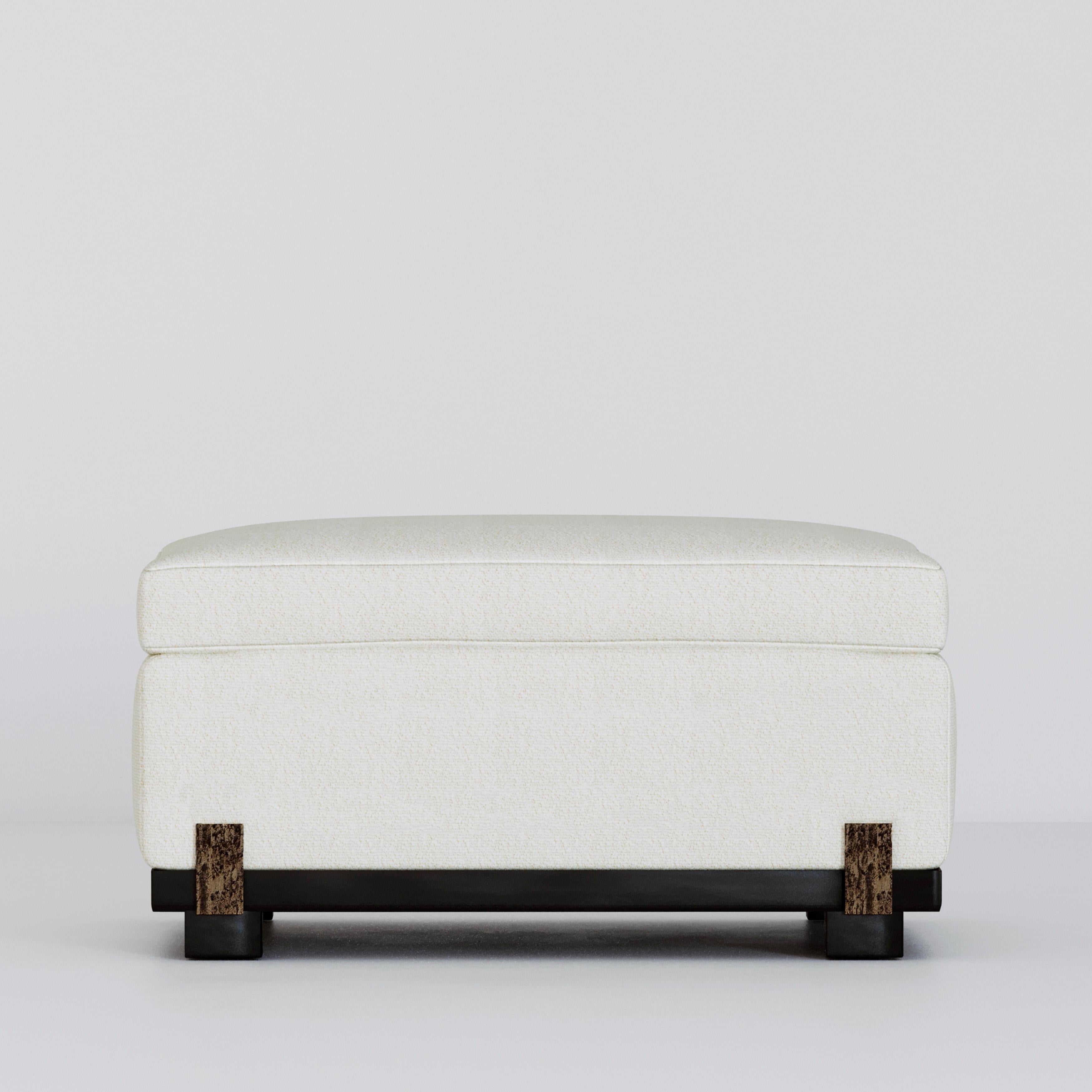 Ida Footstool, in Cast Bronze Details, Handcrafted in Portugal by Duistt

The ida footstool, crafted with great attention to details, is part of a luxurious collection set of two upholstery pieces and a side table. The Ida foot stool piece that will