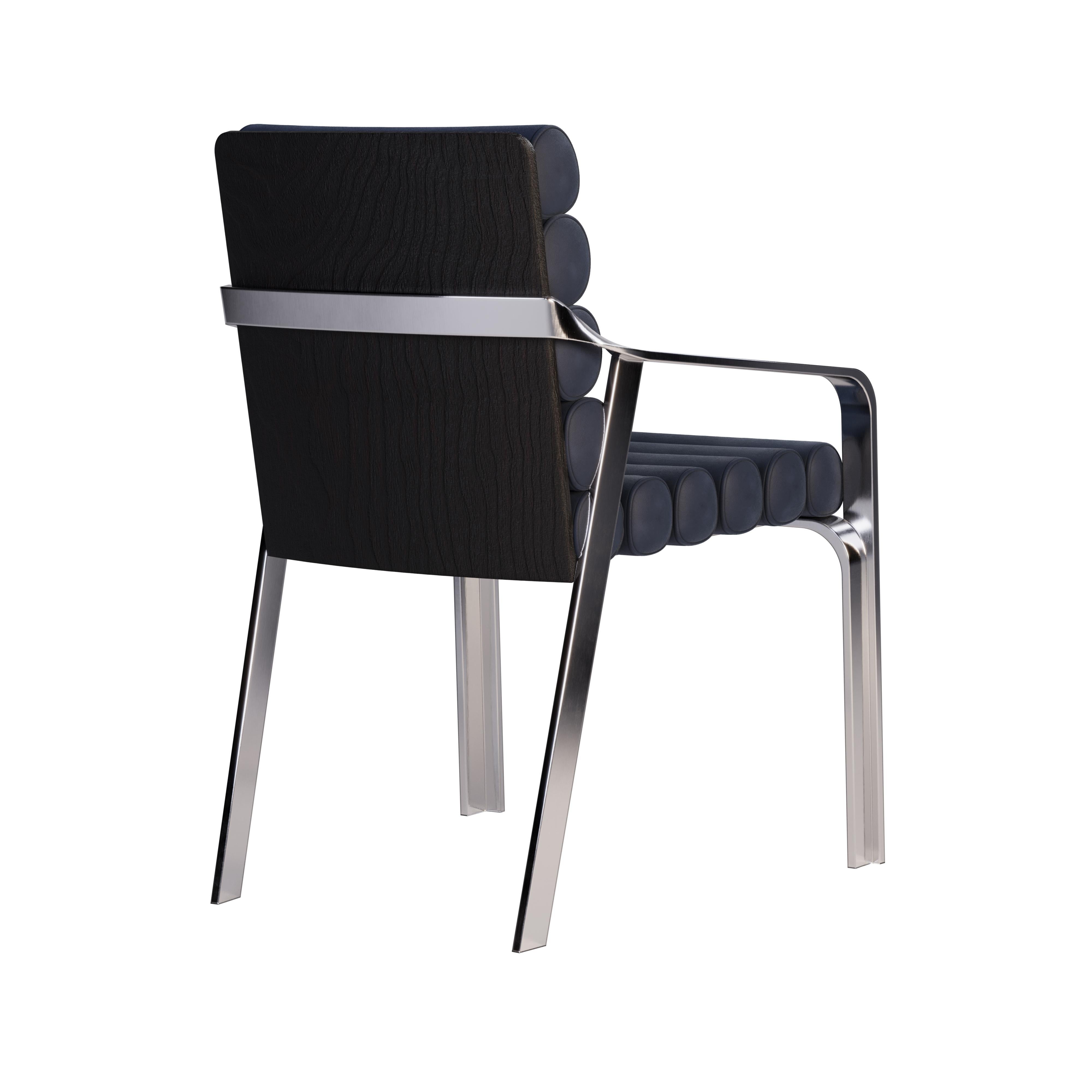 Contemporary 21st Ohio Dining Chair Nubuck Brass Handmade in Portugal by Porus Studio For Sale