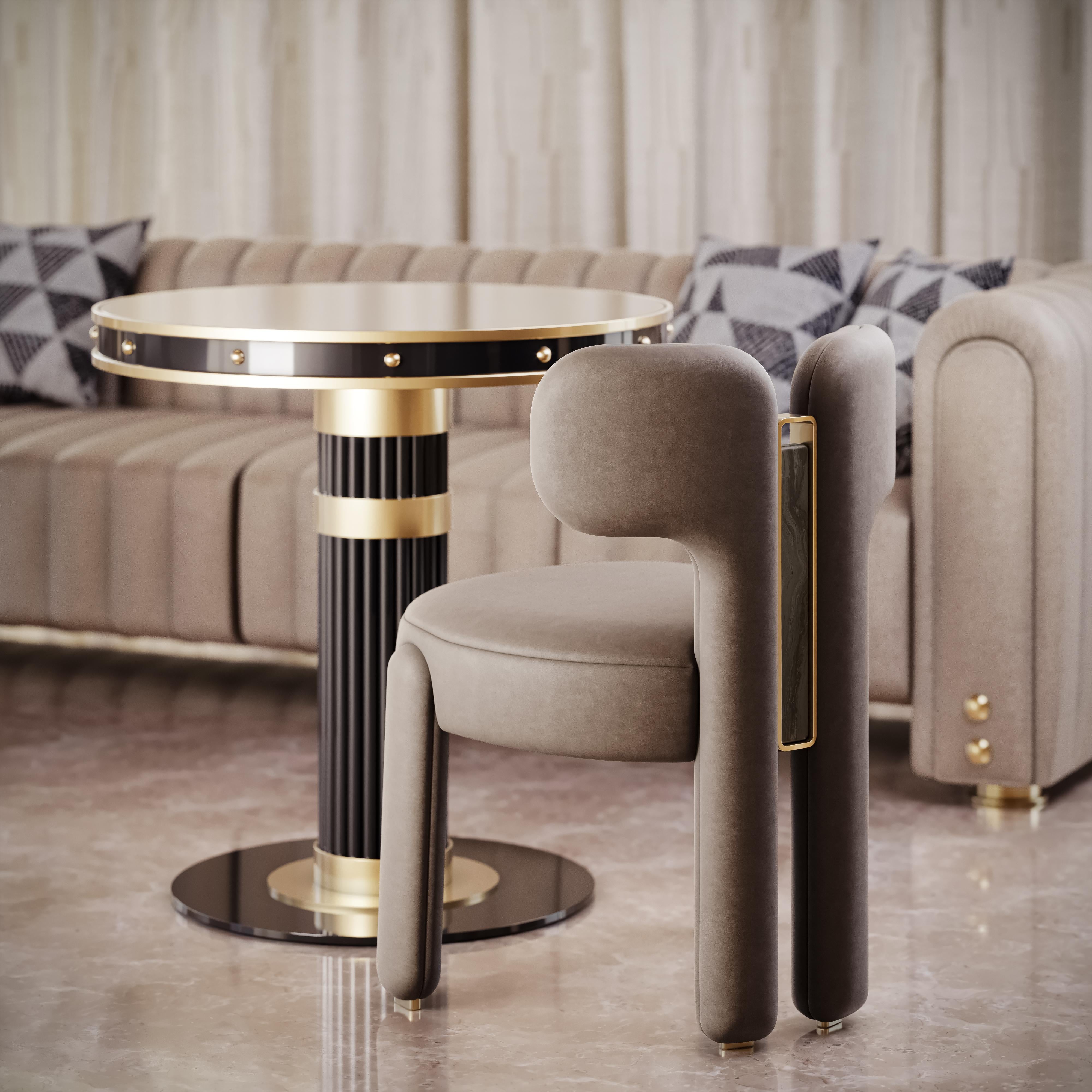21st Idaho Dining Chair Nubuck Brass Handmade in Portugal by Porus Studio In New Condition For Sale In RIO TINTO, PT