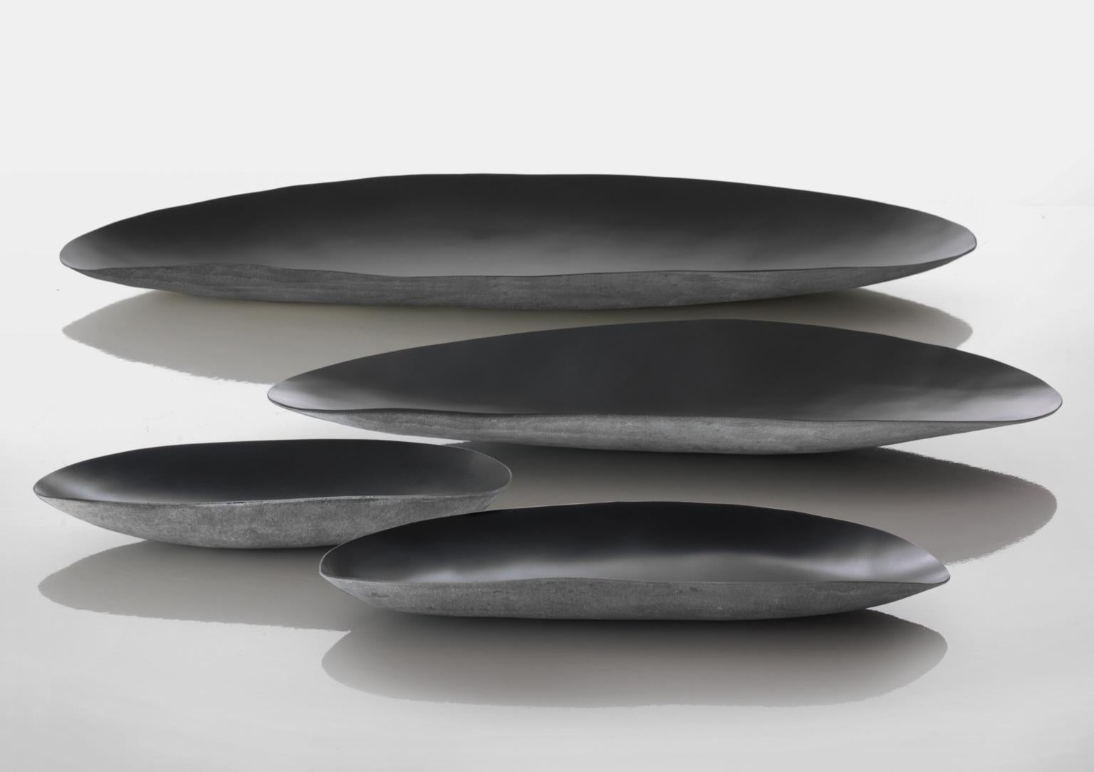 Modern 21st Century Imperfettolab Black Fibreglass Decorative Tray Handmade Accessory