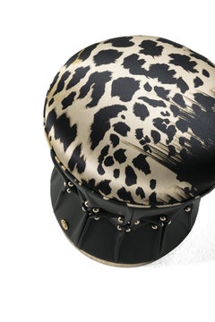 21st Century Inanda Pouf in Velvet - Leather by Roberto Cavalli Home Interiors