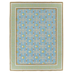 Tapis Dhurrie indien du 21e siècle tissé à plat, taille de pièce