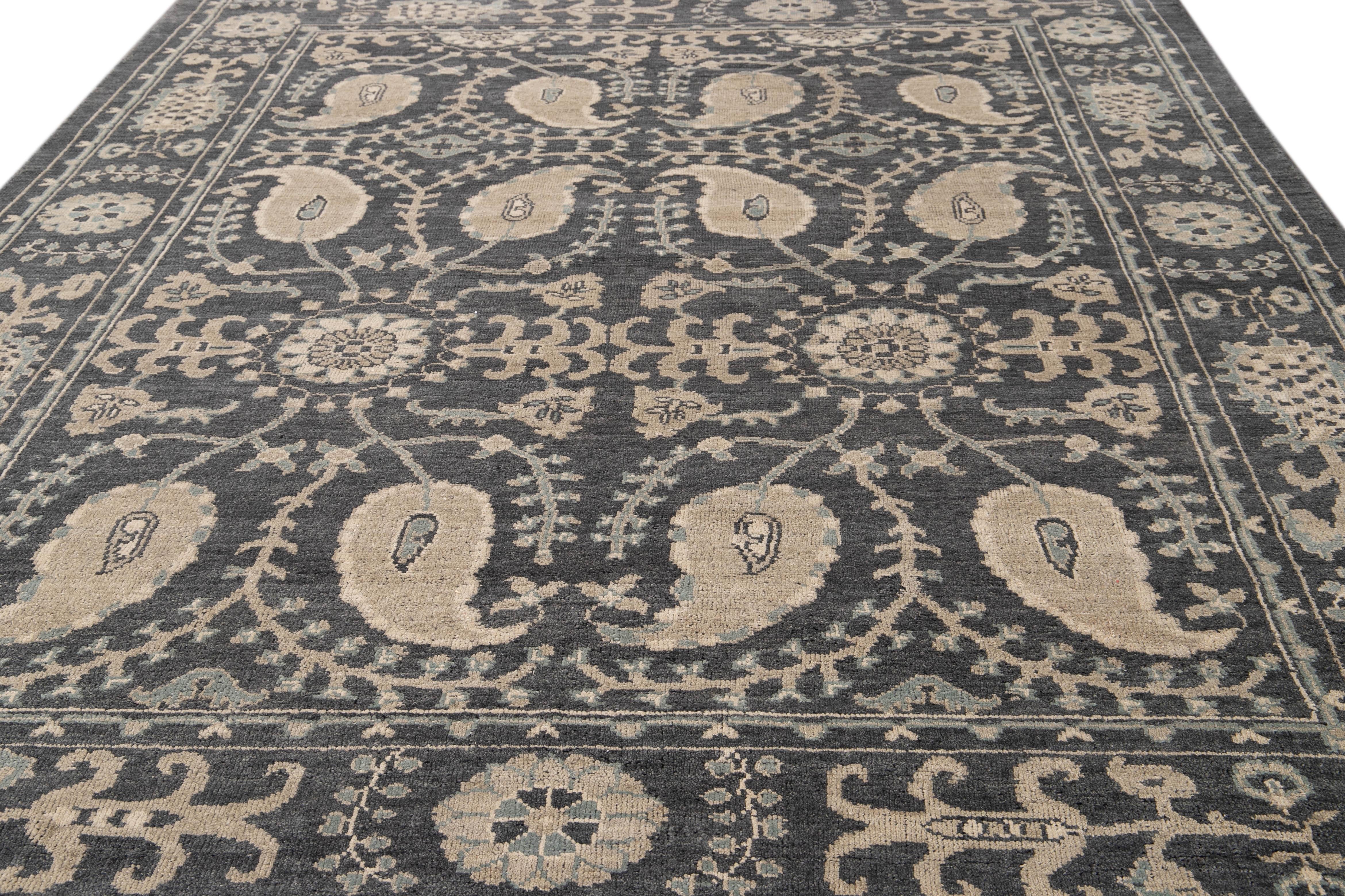 21st Century Indian Modern Oushak Style Wool Rug 5
