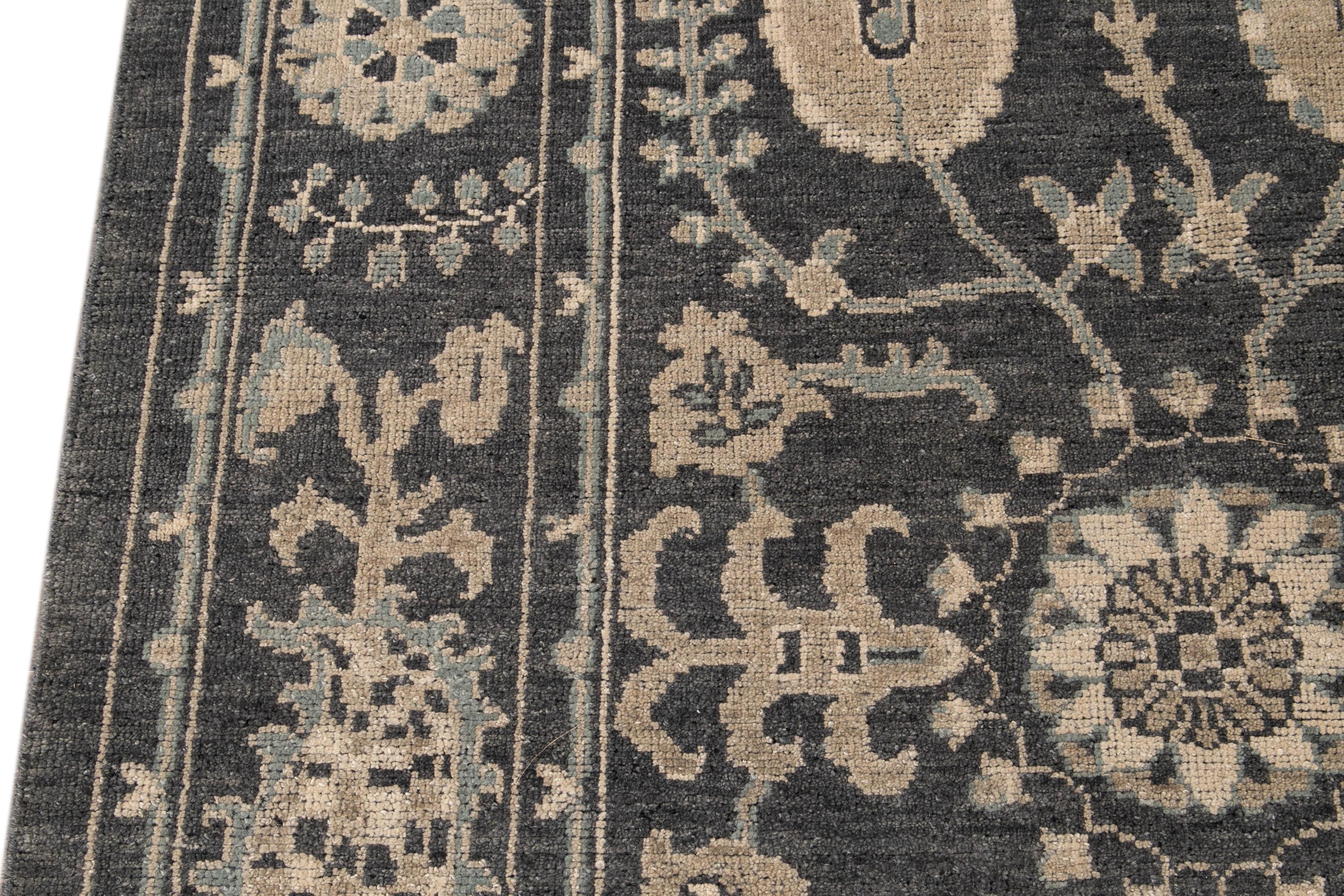 21st Century Indian Modern Oushak Style Wool Rug 7