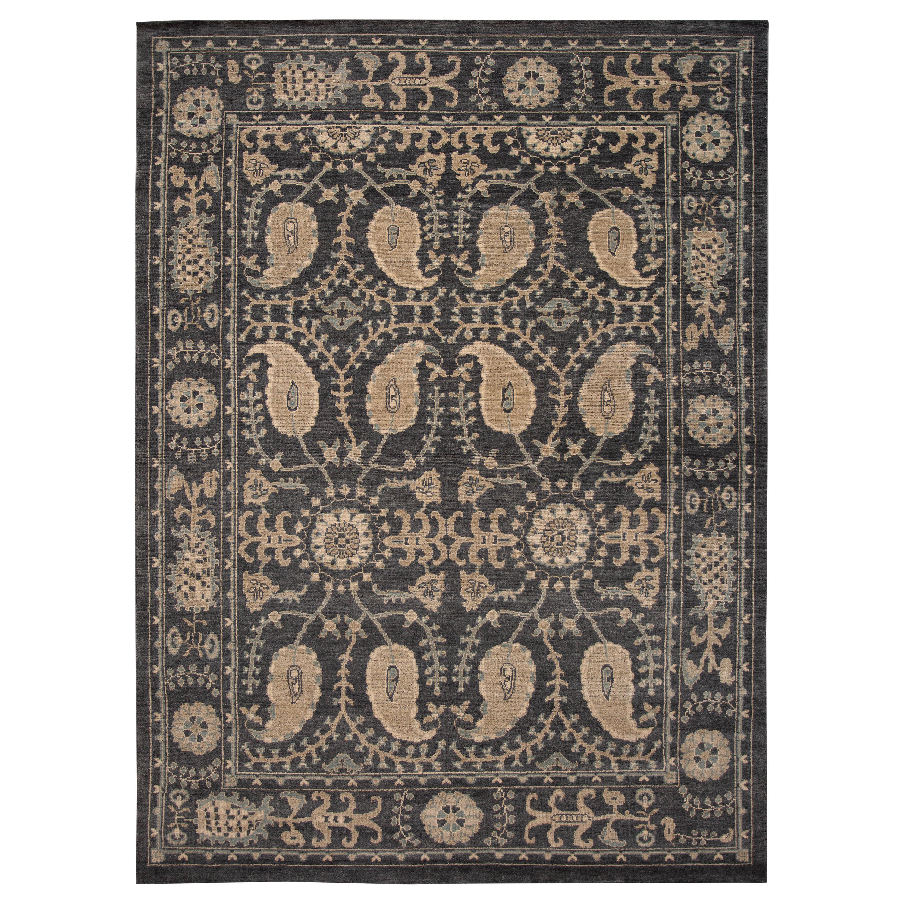 21st Century Indian Modern Oushak Style Wool Rug For Sale