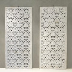 21st Century Indian Pair of Marble Floral Jali Wall Panels
