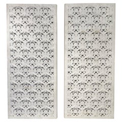 21st Century Indian Pair of Marble Floral Jali Wall Panels