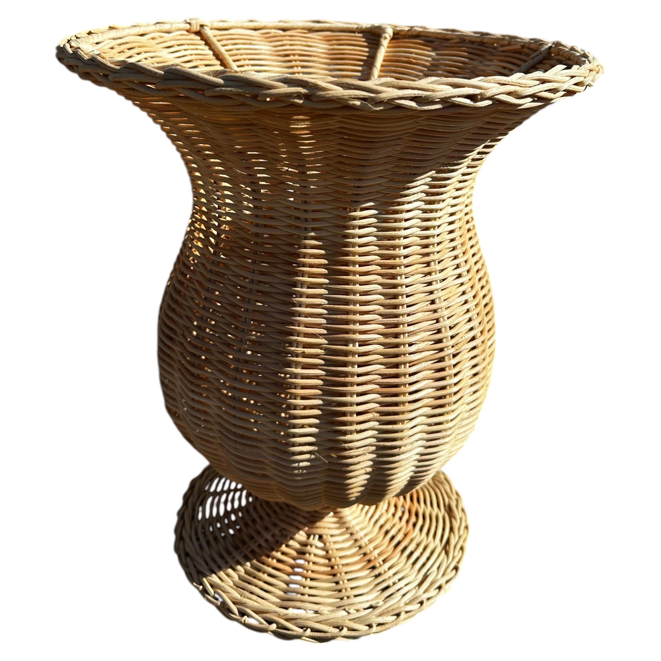 21st century Indonesian Handcrafted Rattan Medicis Vase