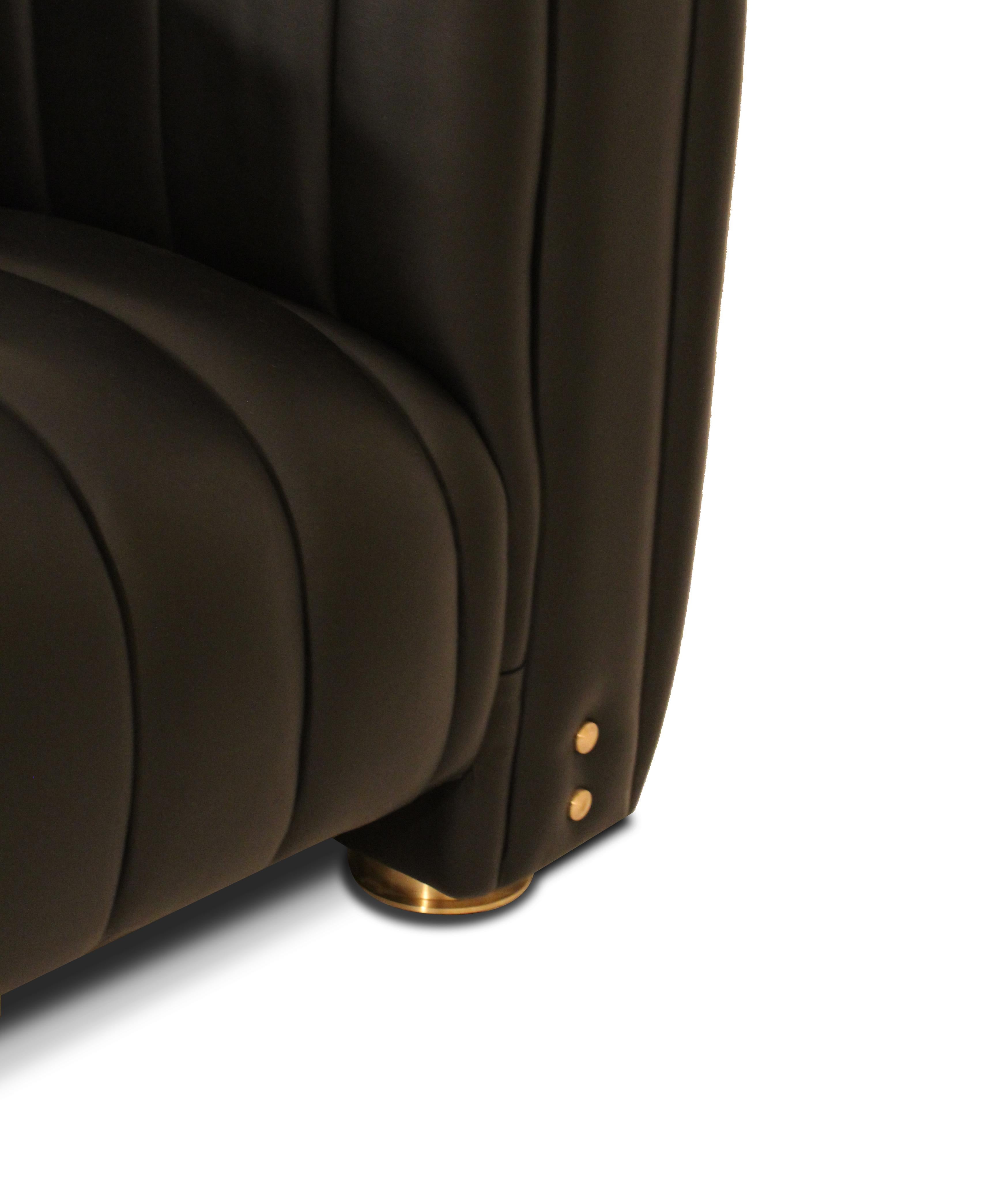 Cuir Canapé Inglewood du 21e siècle en cuir véritable fabriqué au Portugal par Porus Studio en vente