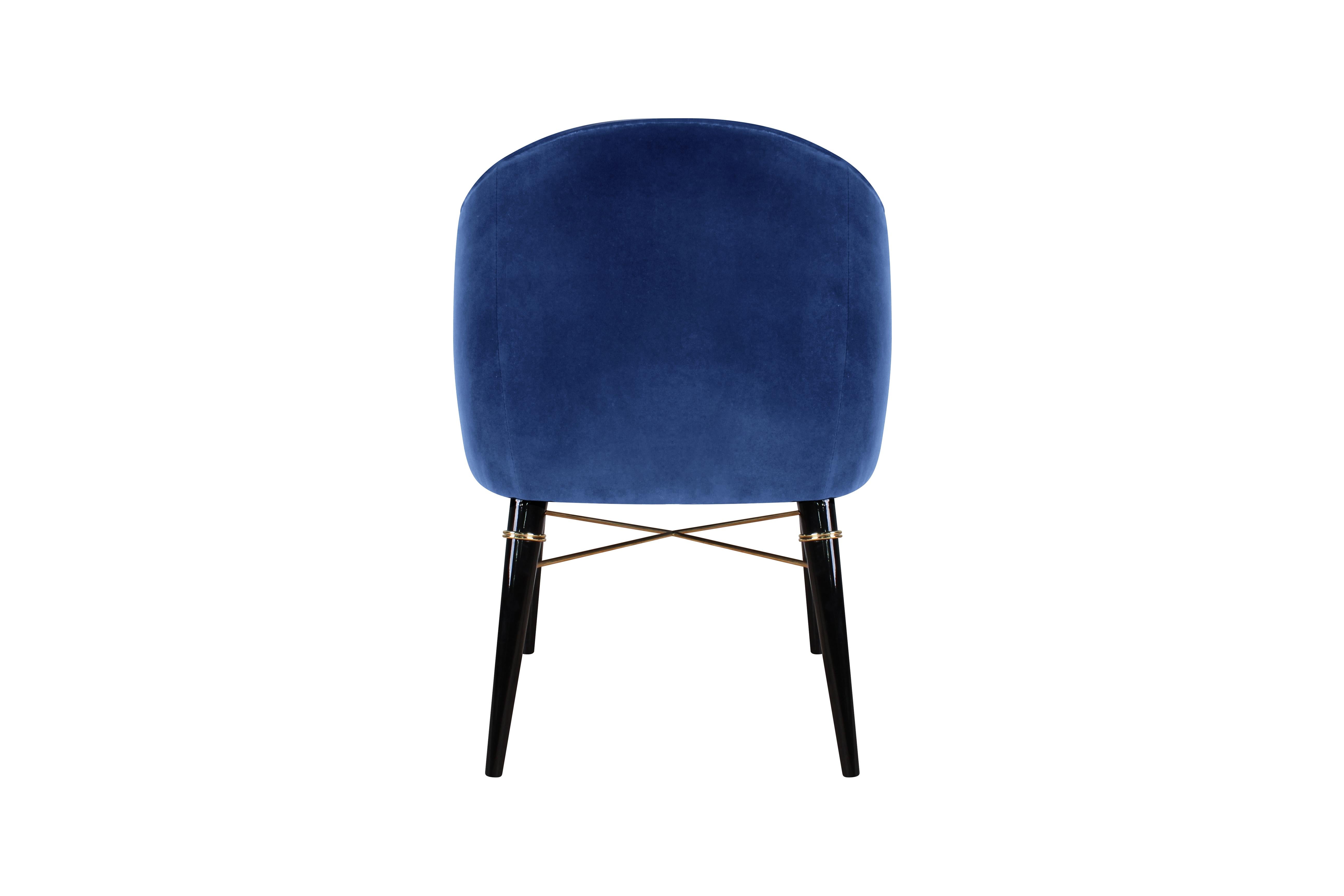 21st Century Ingrid Dining Chair Cotton Velvet Beechwood For Sale 2