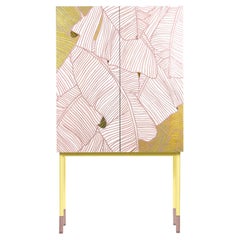 21st Century, Inlaid Bar Cabinet in White and Rose Maples, Hebanon, Italy