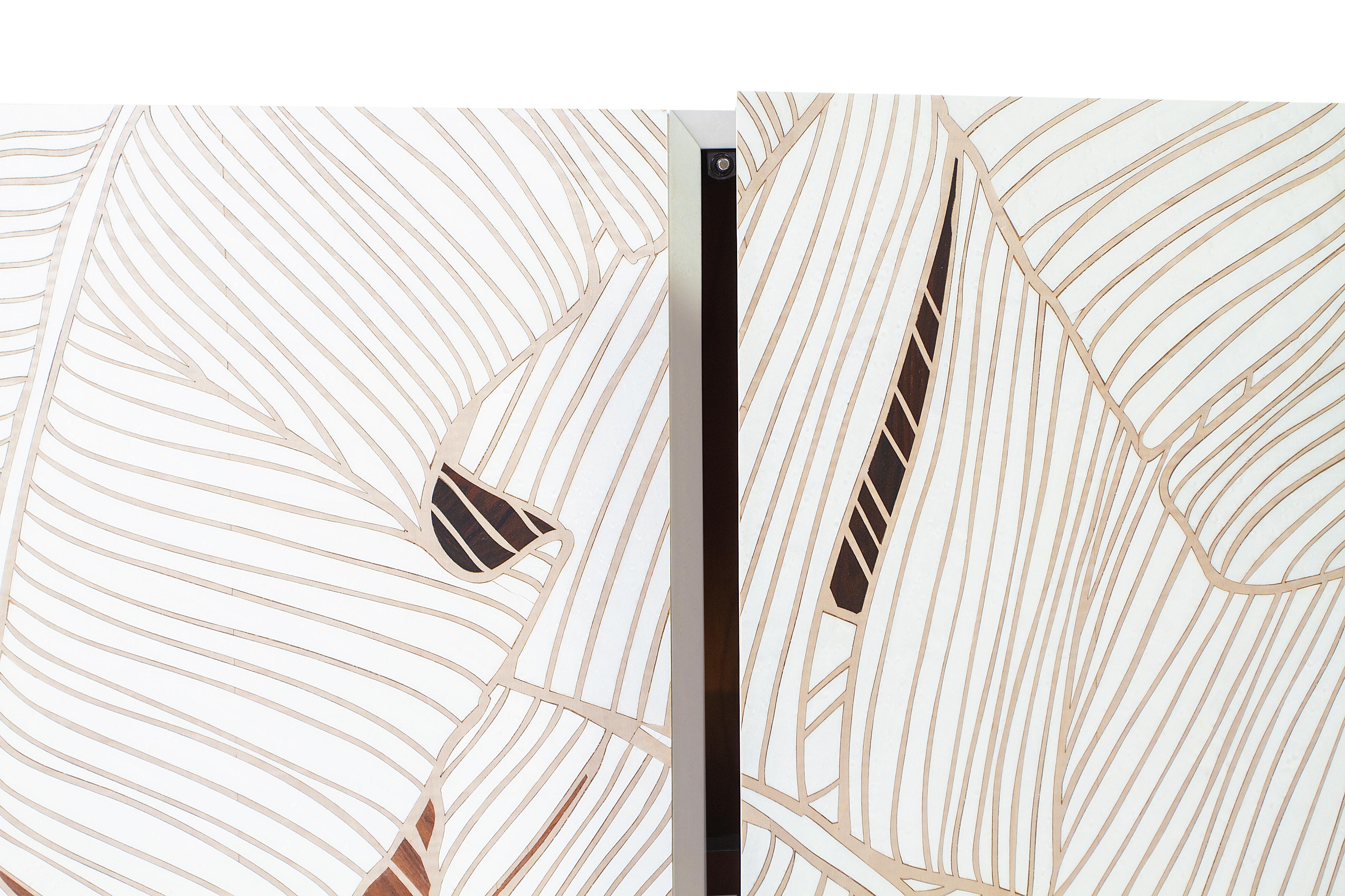 Sideboard mit Intarsien aus weißem Ahornholz Canaletto Ziricote, Hebanon, Italien, 21. Jahrhundert im Zustand „Neu“ im Angebot in Nocera Superiore, Campania