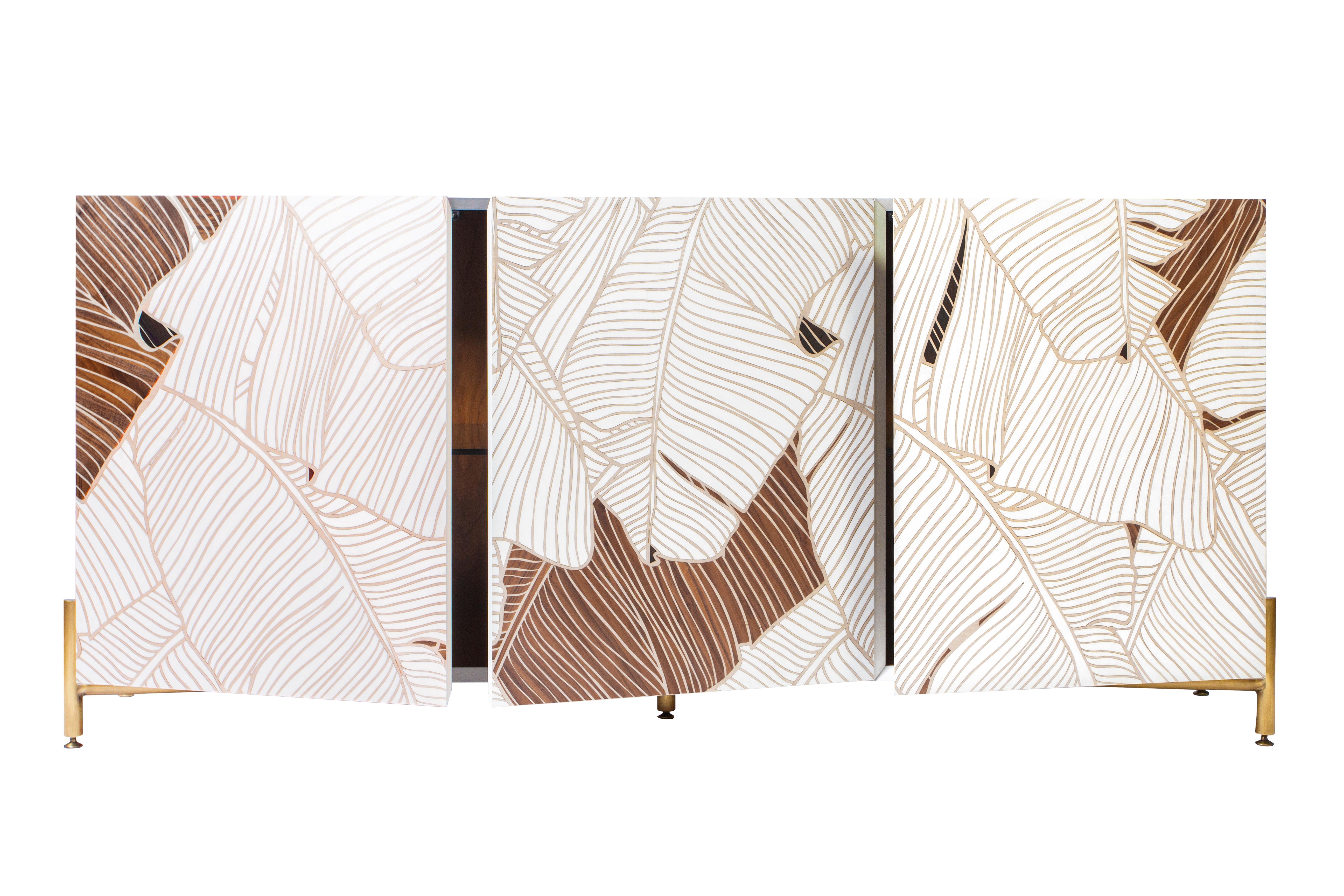 Sideboard mit Intarsien aus weißem Ahornholz Canaletto Ziricote, Hebanon, Italien, 21. Jahrhundert (Italienisch) im Angebot