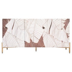 21st Century, Inlaid Sideboard in White Maple Canaletto Ziricote, Hebanon, Italy