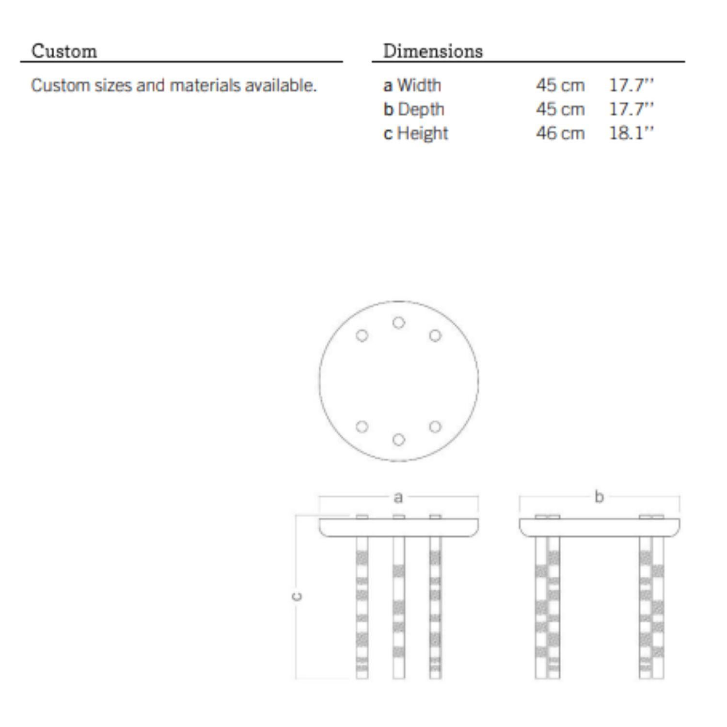XXIe siècle et contemporain Table d'appoint Ipanema en laiton du XXIe siècle, plateau en Oak Oak naturel et laiton, par Duistt en vente
