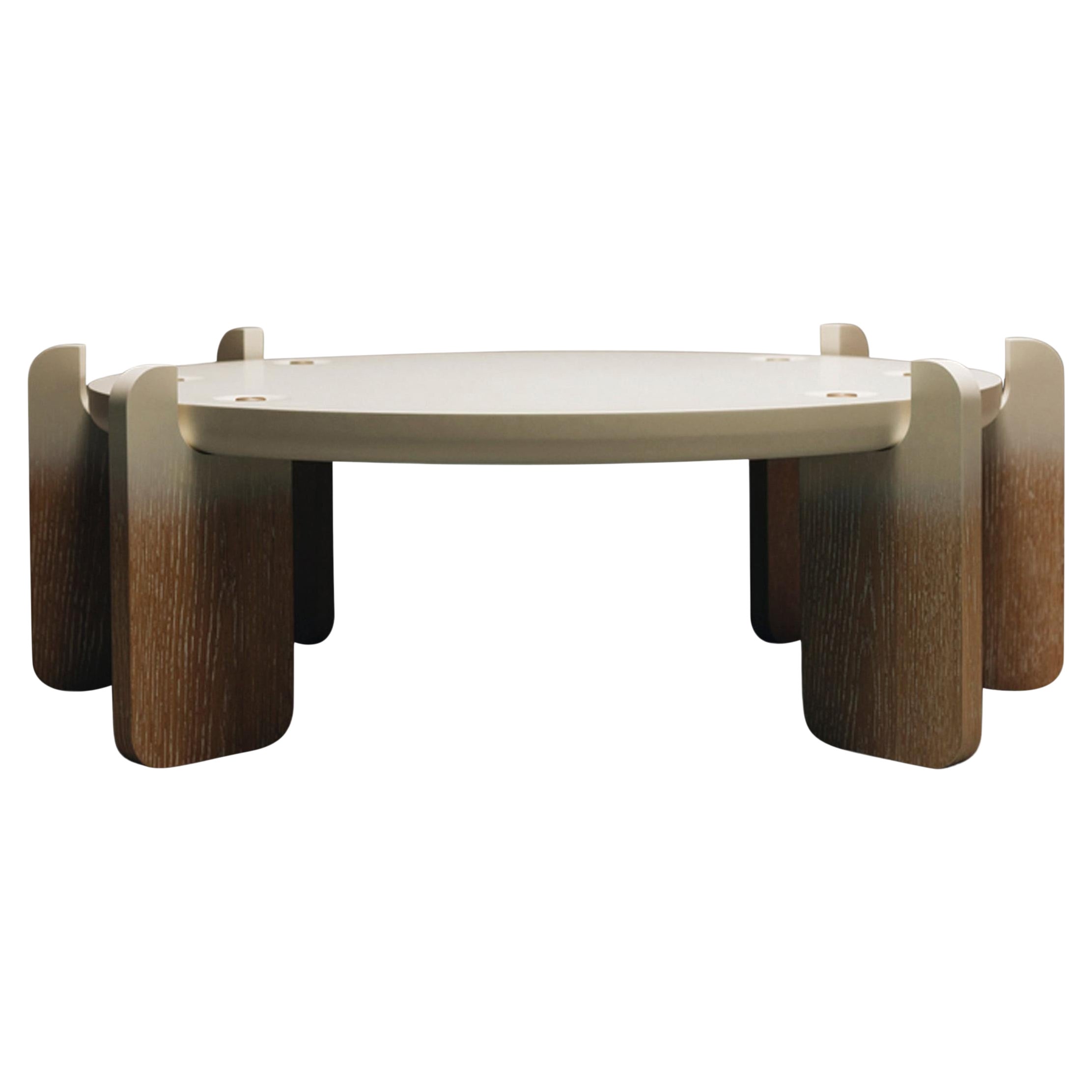 Ipanema Coffee Table, Natural Limed Oak with Ombre Effect by Duistt For Sale