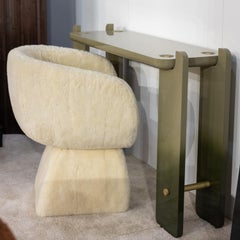 Tavolo Consolle Ipanema del XXI secolo, effetto Ombre con dettagli in ottone, di Duistt