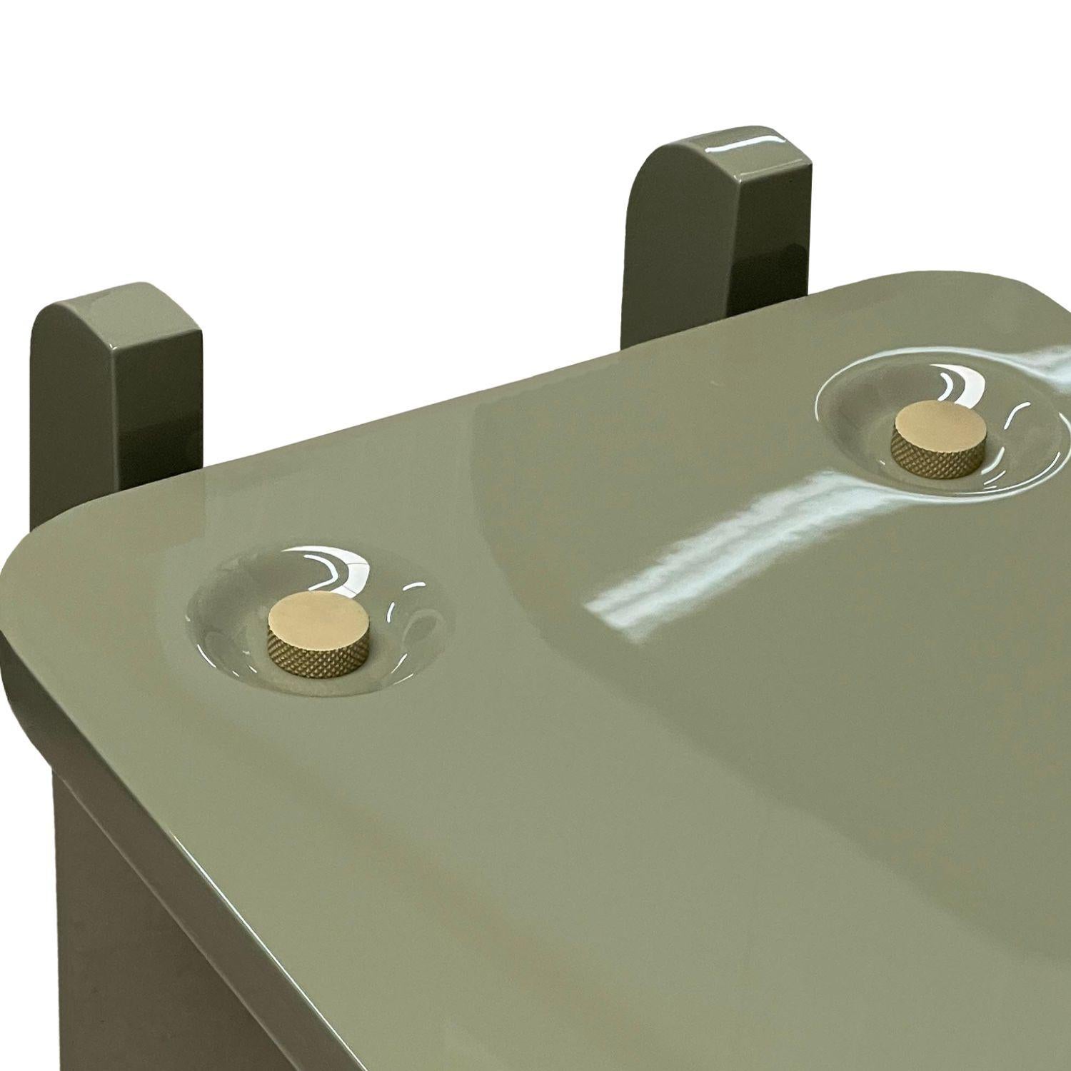 Modern 21st Century Ipanema Console Table, Ombre Effect with Brass Details, by Duistt For Sale