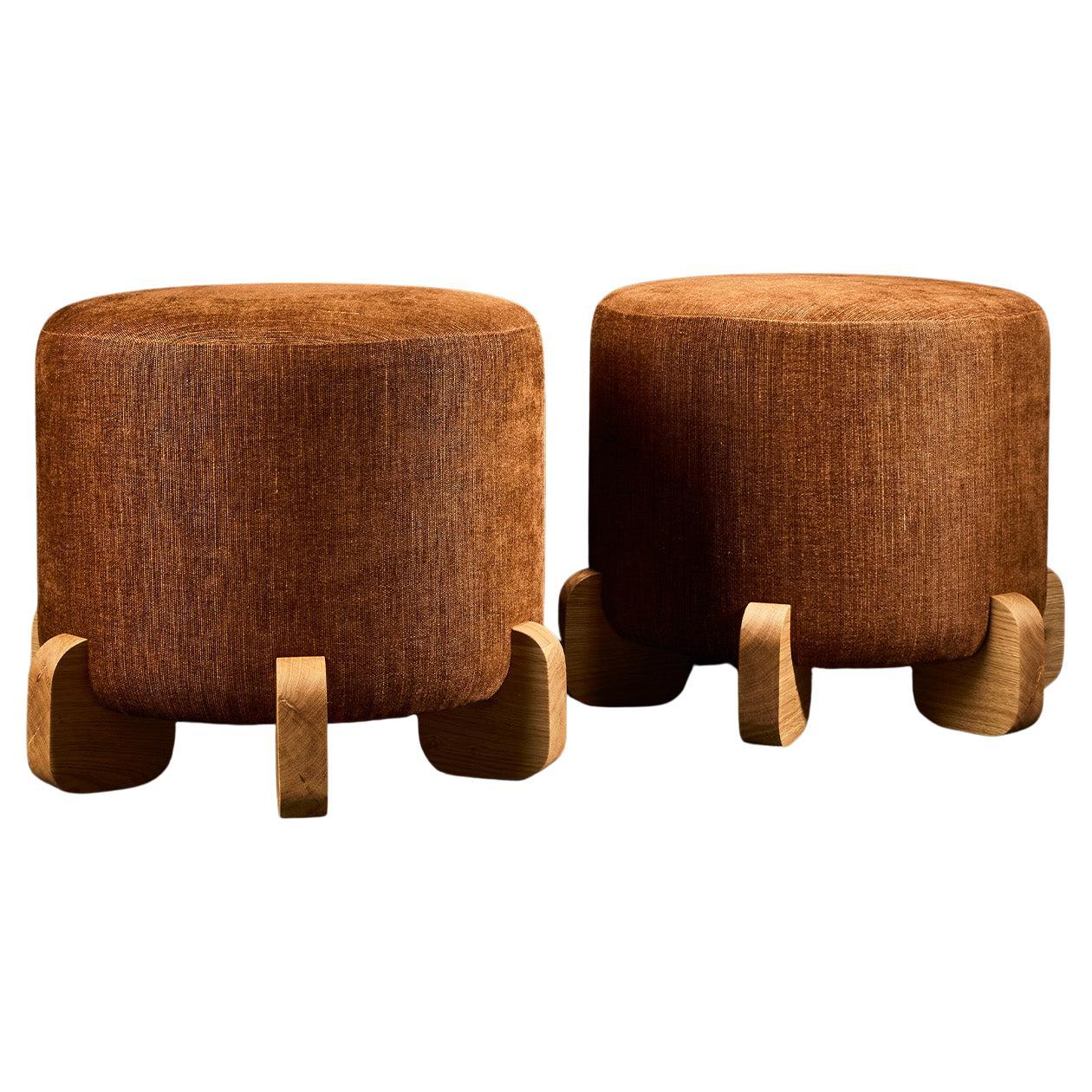 Sgabello Ipanema del XXI secolo, COM e piedi in Oak Oak naturale di Duistt