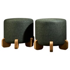 Sgabello Ipanema del XXI secolo, COM e piedi in Oak Oak naturale di Duistt