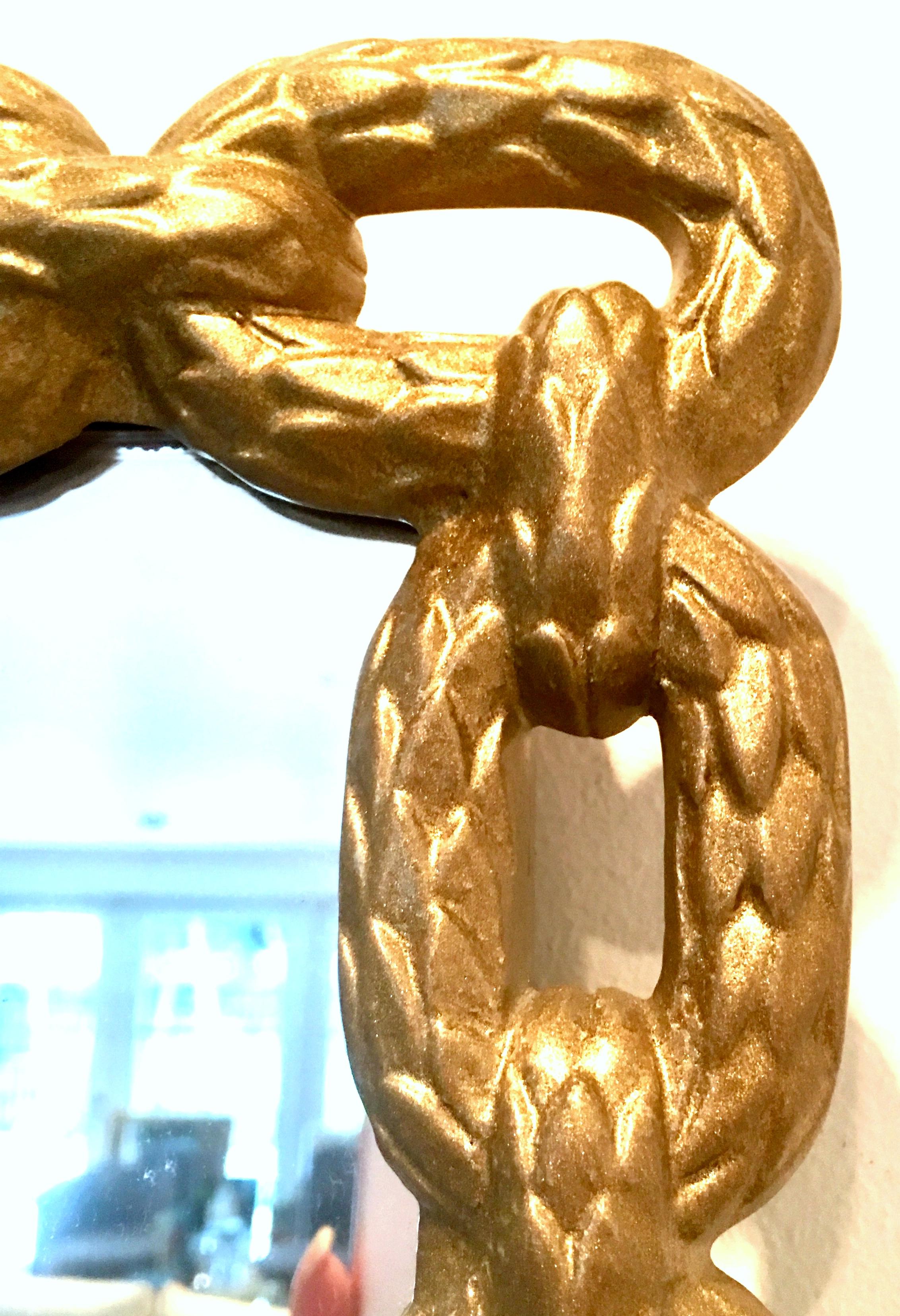 21st Century Iron Gold Rope Motif Powder-Coated Mirror's In Excellent Condition For Sale In West Palm Beach, FL