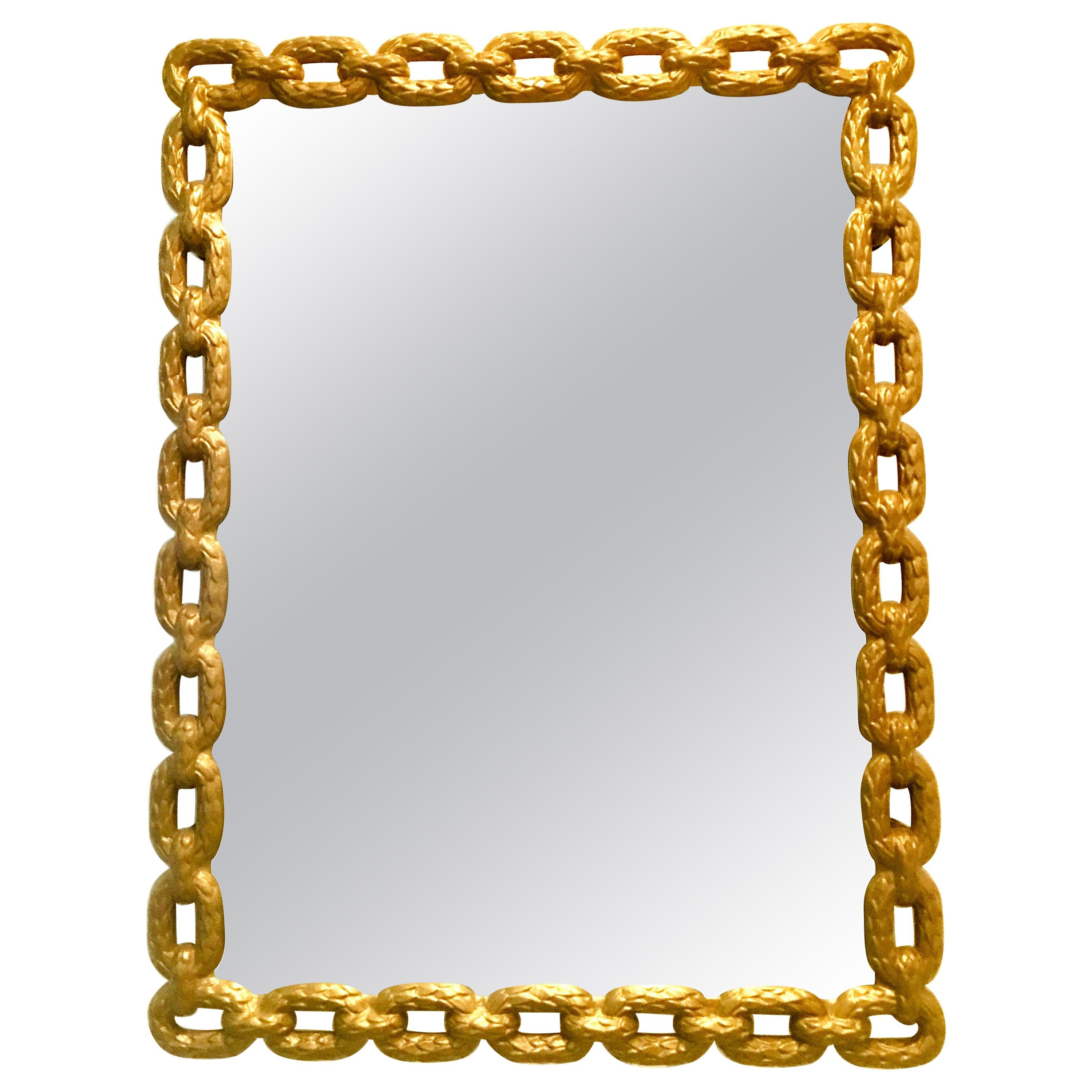 21st Century Iron Gold Rope Motif Powder-Coated Mirror's For Sale