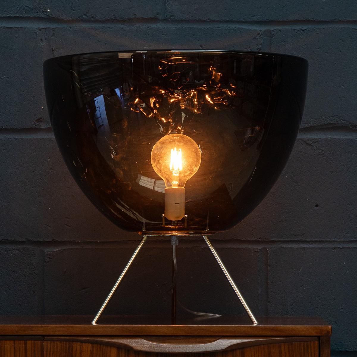 Autre Lampe de bureau italienne du 21e siècle en verre ambré, Murano en vente