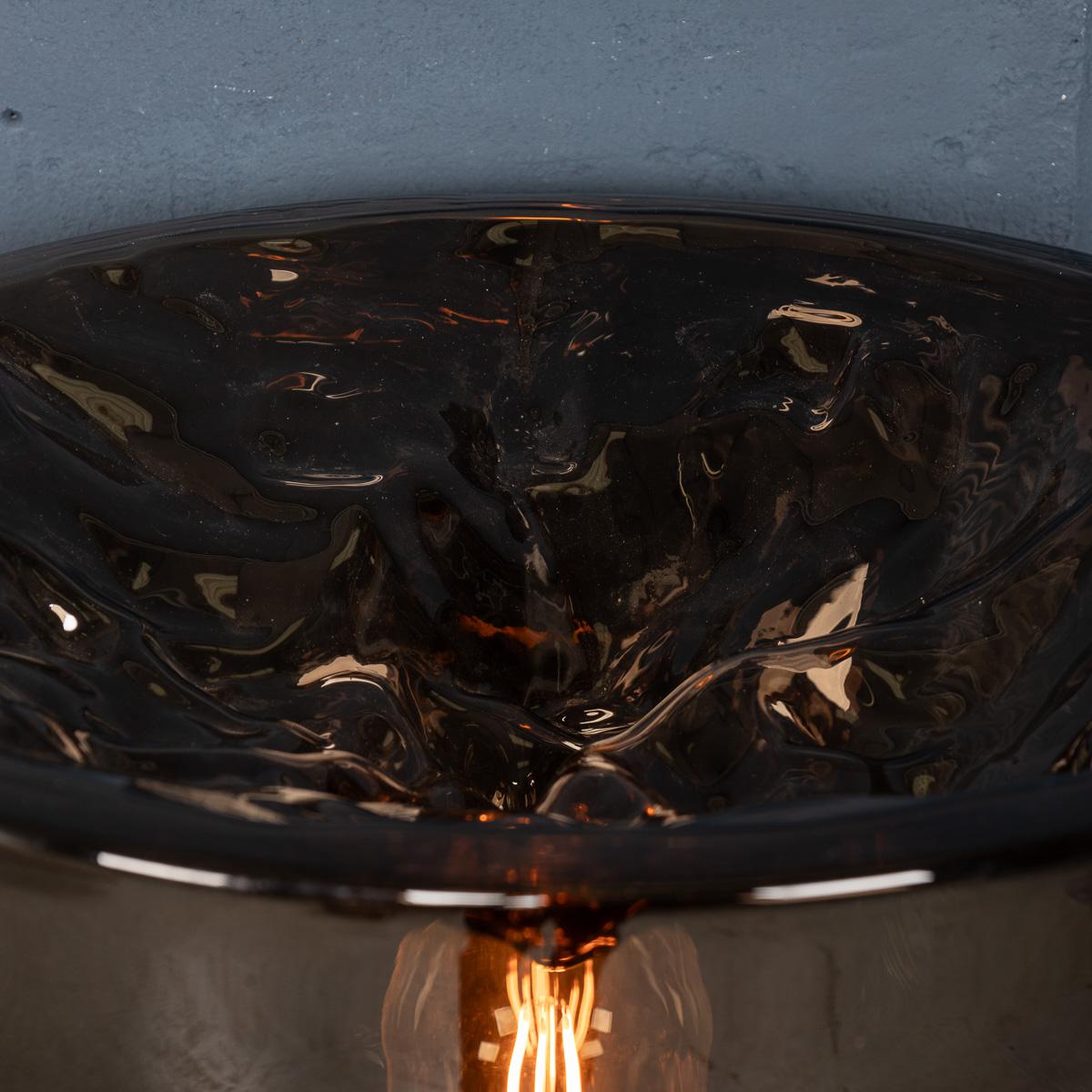 XXIe siècle et contemporain Lampe de bureau italienne du 21e siècle en verre ambré, Murano en vente