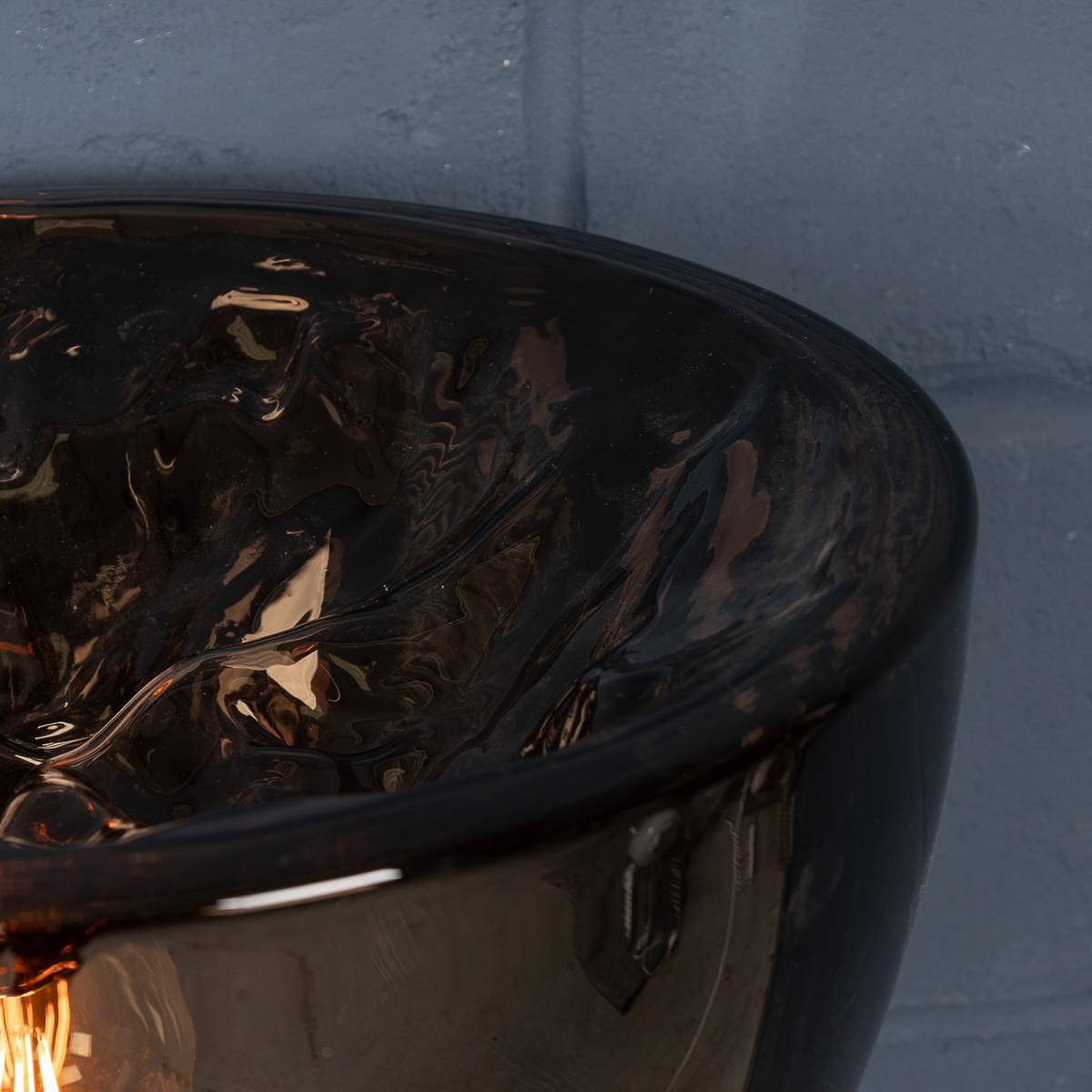 Verre de Murano Lampe de bureau italienne du 21e siècle en verre ambré, Murano en vente